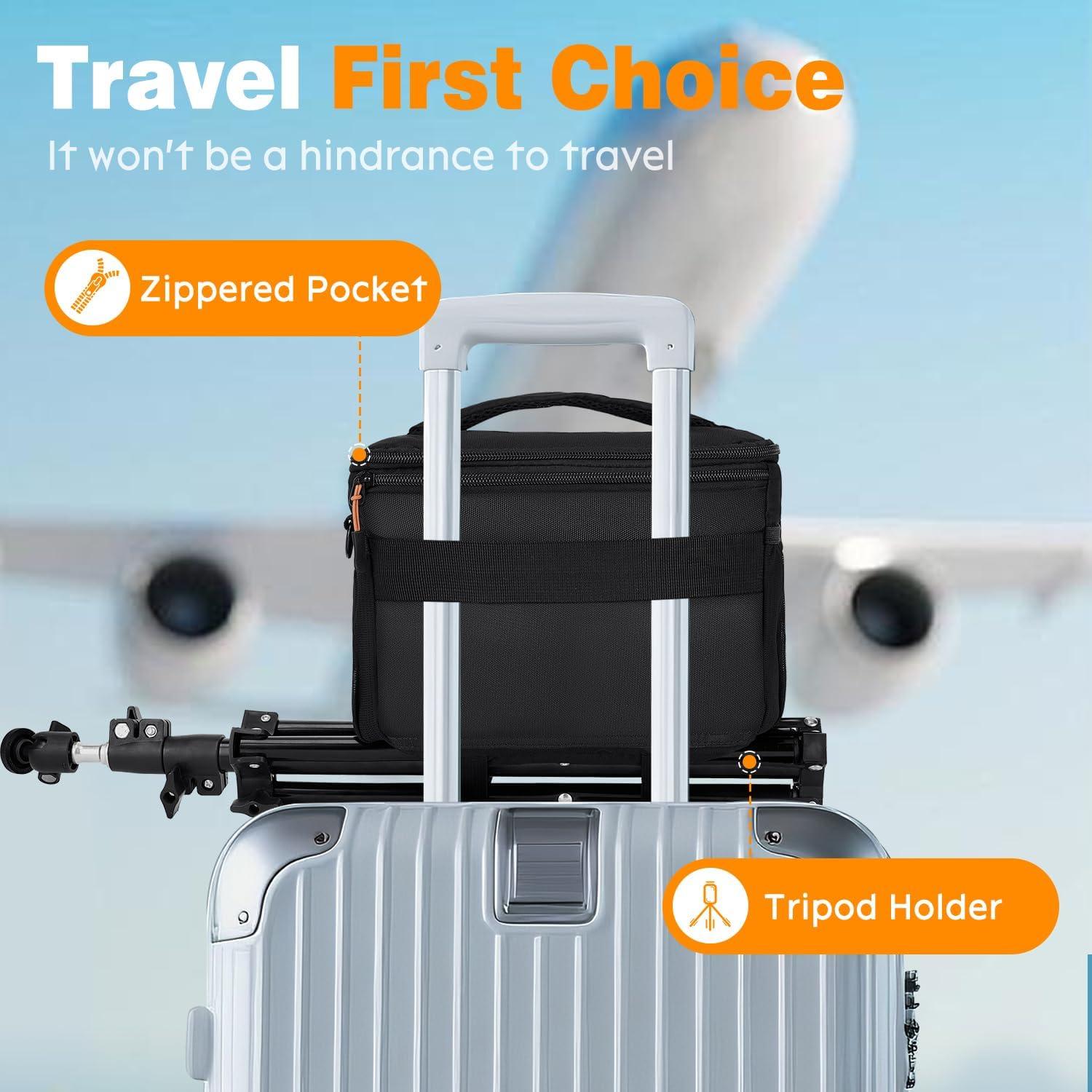 Bolsa de Hombro para Cámara AMOZZ Negra, Acolchada y Impermeable