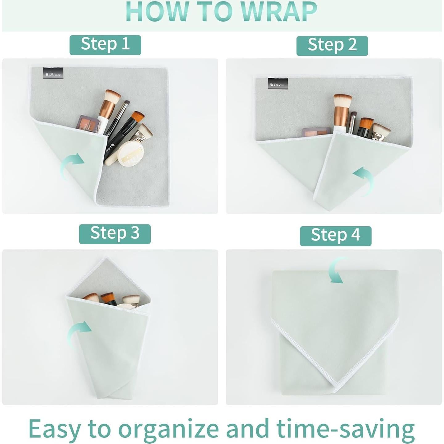 Bolsa de Maquillaje DUcare Verde 26.67 cm Portátil Autoadhesiva