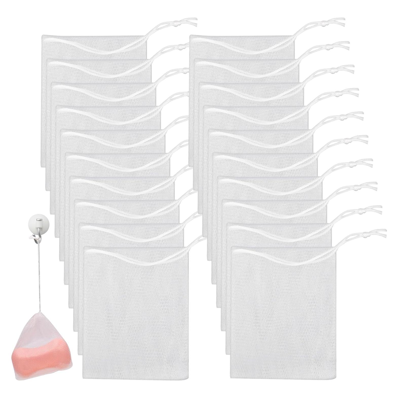 20 Pcs Bolsa de Jabón de Malla Exfoliante Mozeat Lens