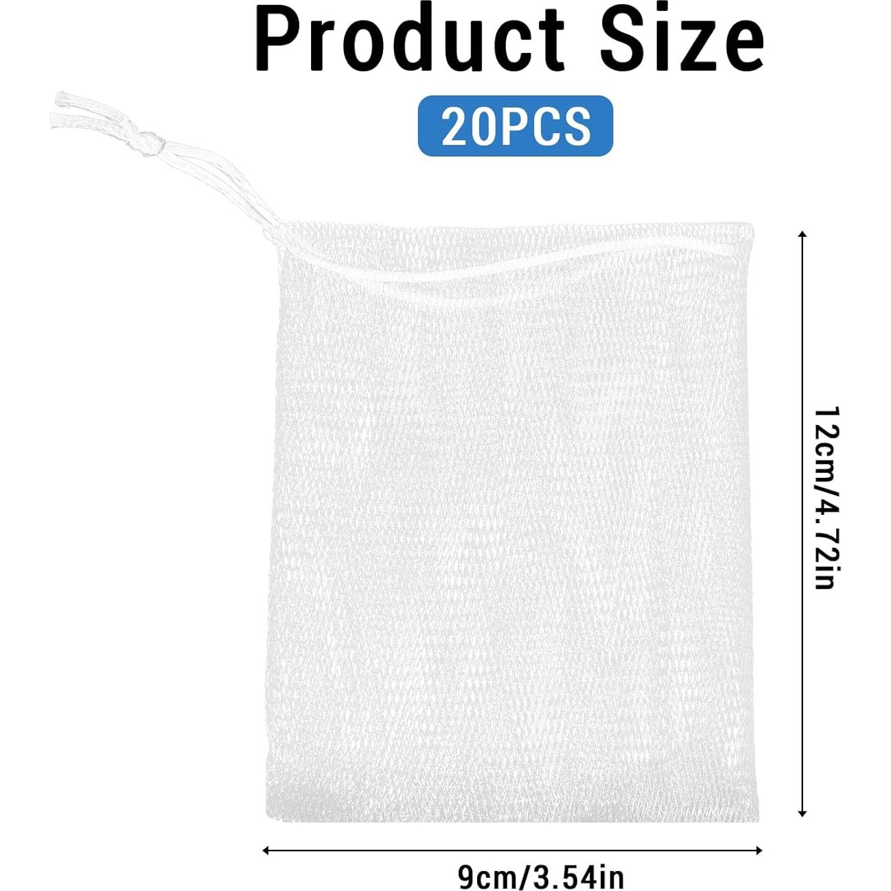 20 Pcs Bolsa de Jabón de Malla Exfoliante Mozeat Lens
