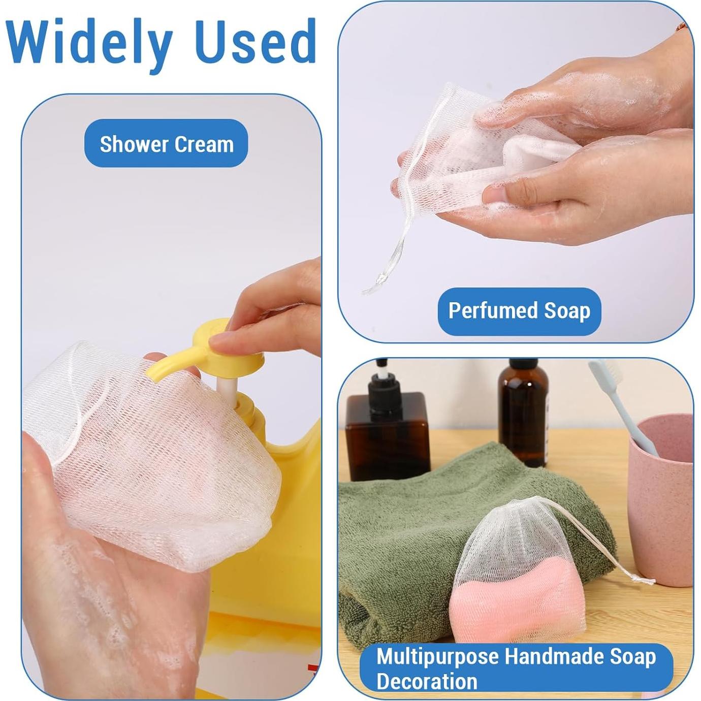 20 Pcs Bolsa de Jabón de Malla Exfoliante Mozeat Lens