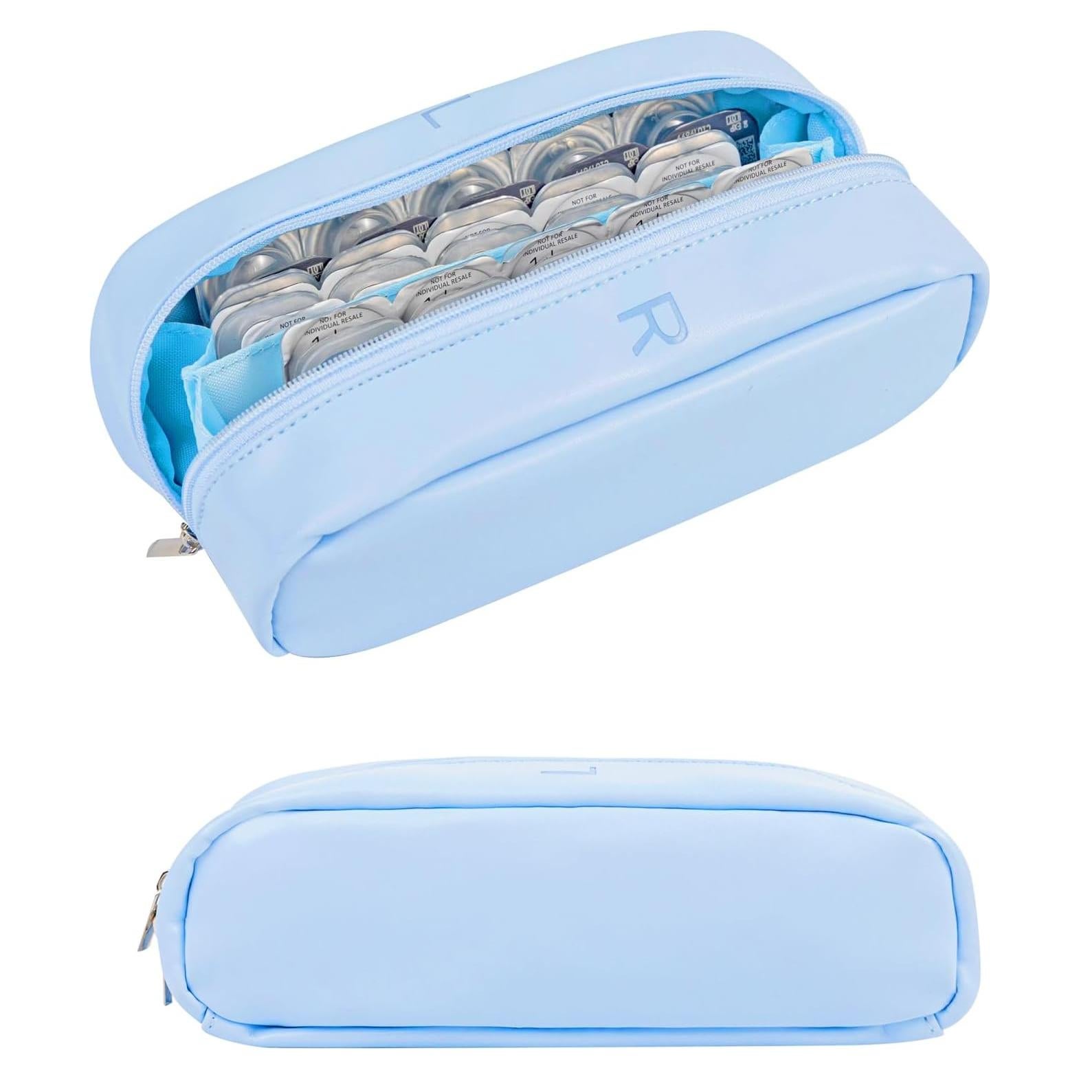 Estuche Organizador de Lentes de Contacto Azul - Capacidad 60 Lentes