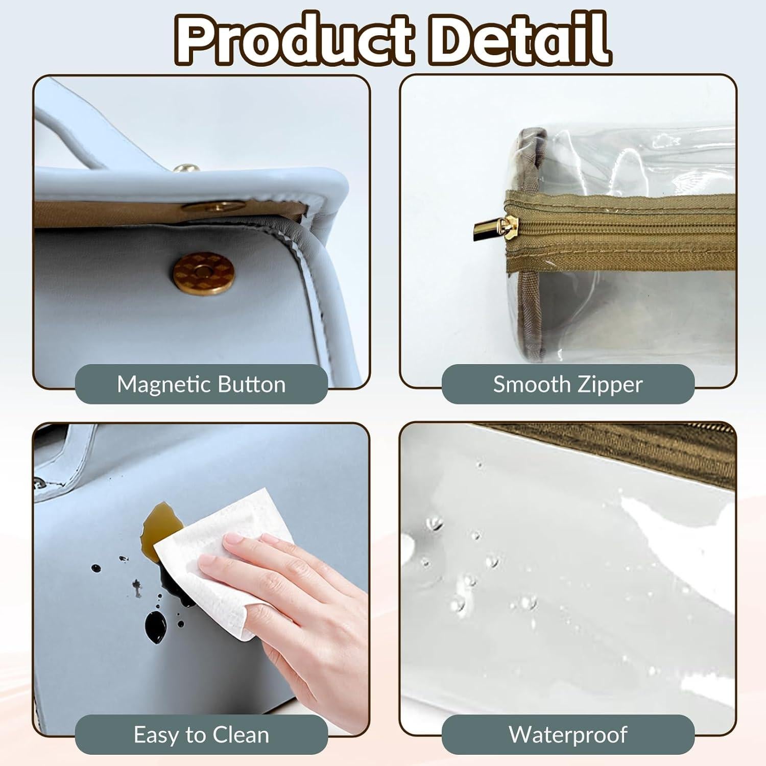 Bolsa de Maquillaje de Viaje YDR Azul 4 en 1 Organizador 24x12x12 cm