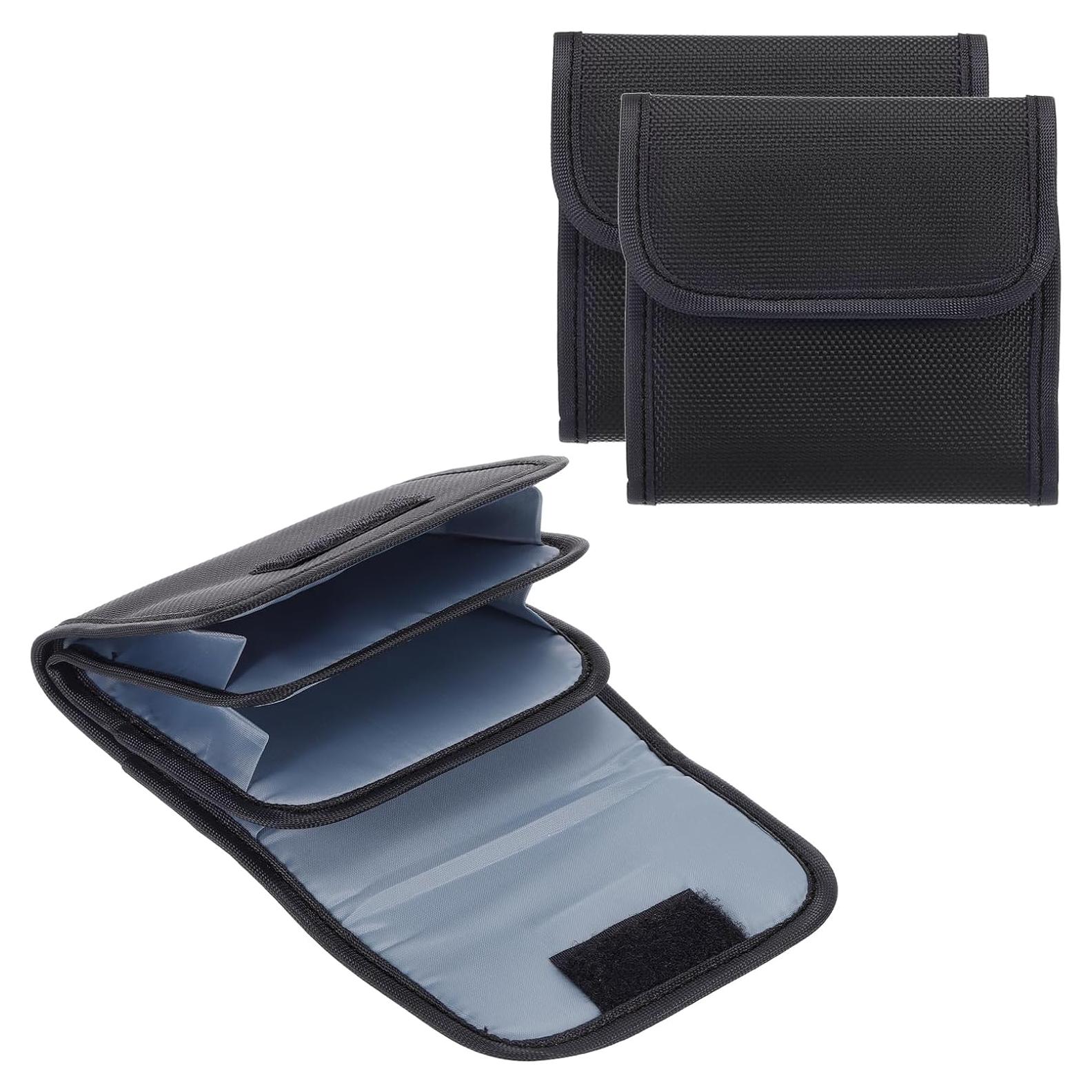 Funda de Filtro de Lente PATIKIL 3 Bolsillos 82mm Negra