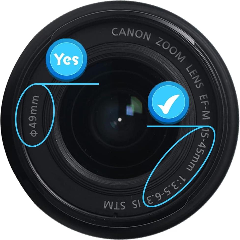 Cubierta de lente 49mm Huipuxiang para Canon EF-M 15-45mm