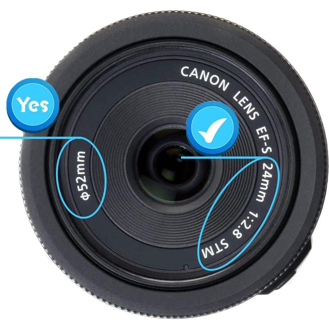 Cubierta de Tapa de Lente 52mm Huipuxiang para Canon EF-S 24mm