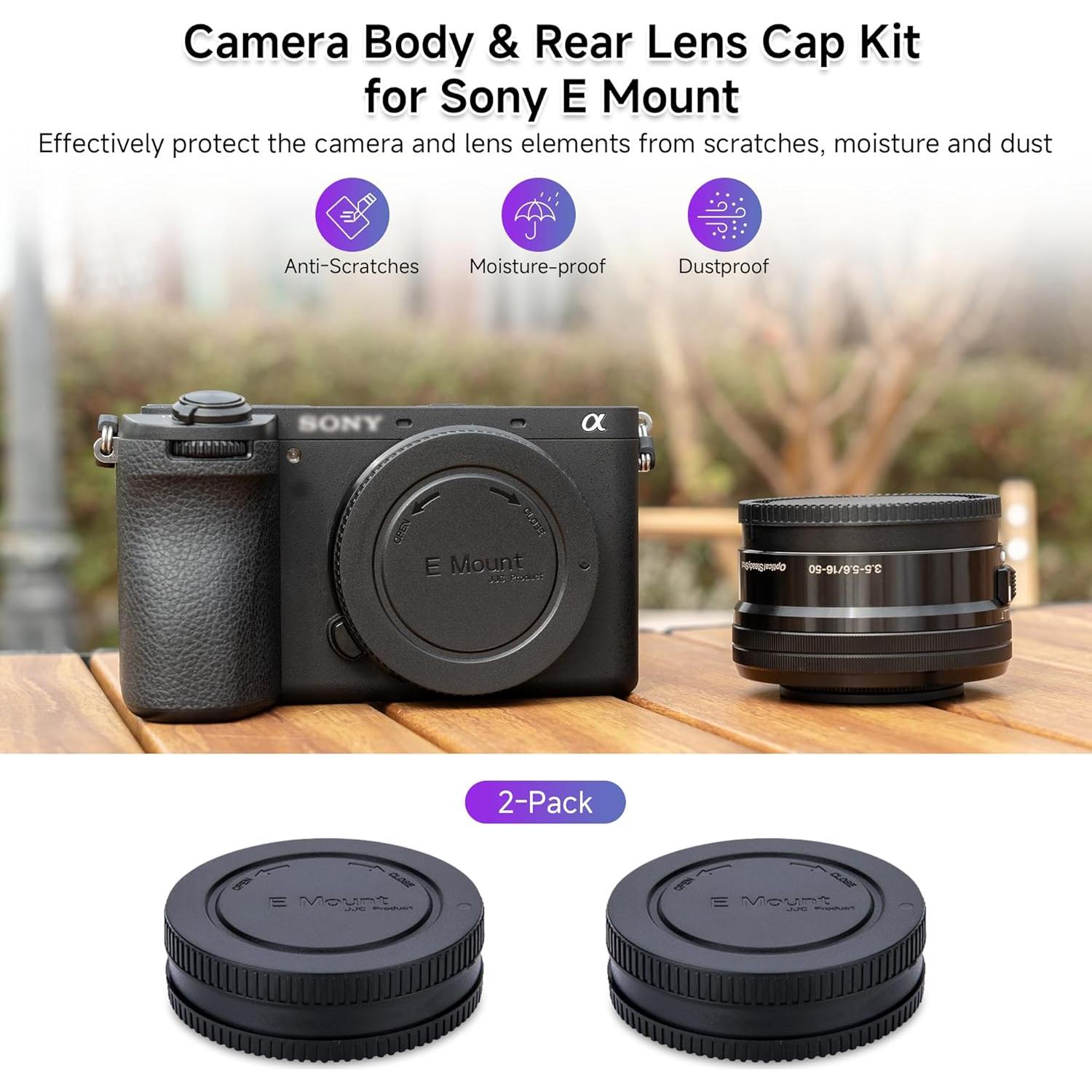 Tapa de Lente y Cuerpo para Sony E Mount JJC L-R9 - 2 Paquetes