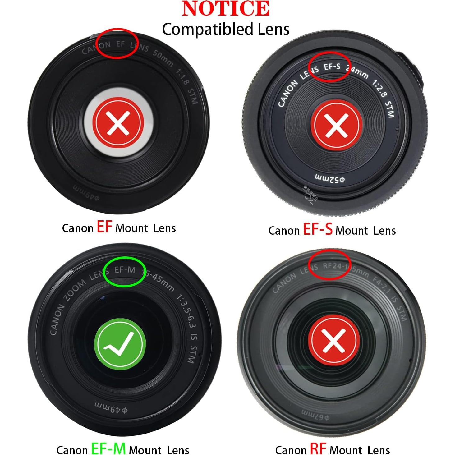 Tapa de Cuerpo y Lente Trasera para Canon EOS M50 M5 M6 M200