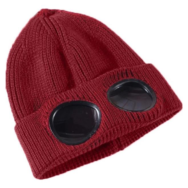 Gorro de Lana Tejido Unisex MansWill Rojo Vino para Invierno