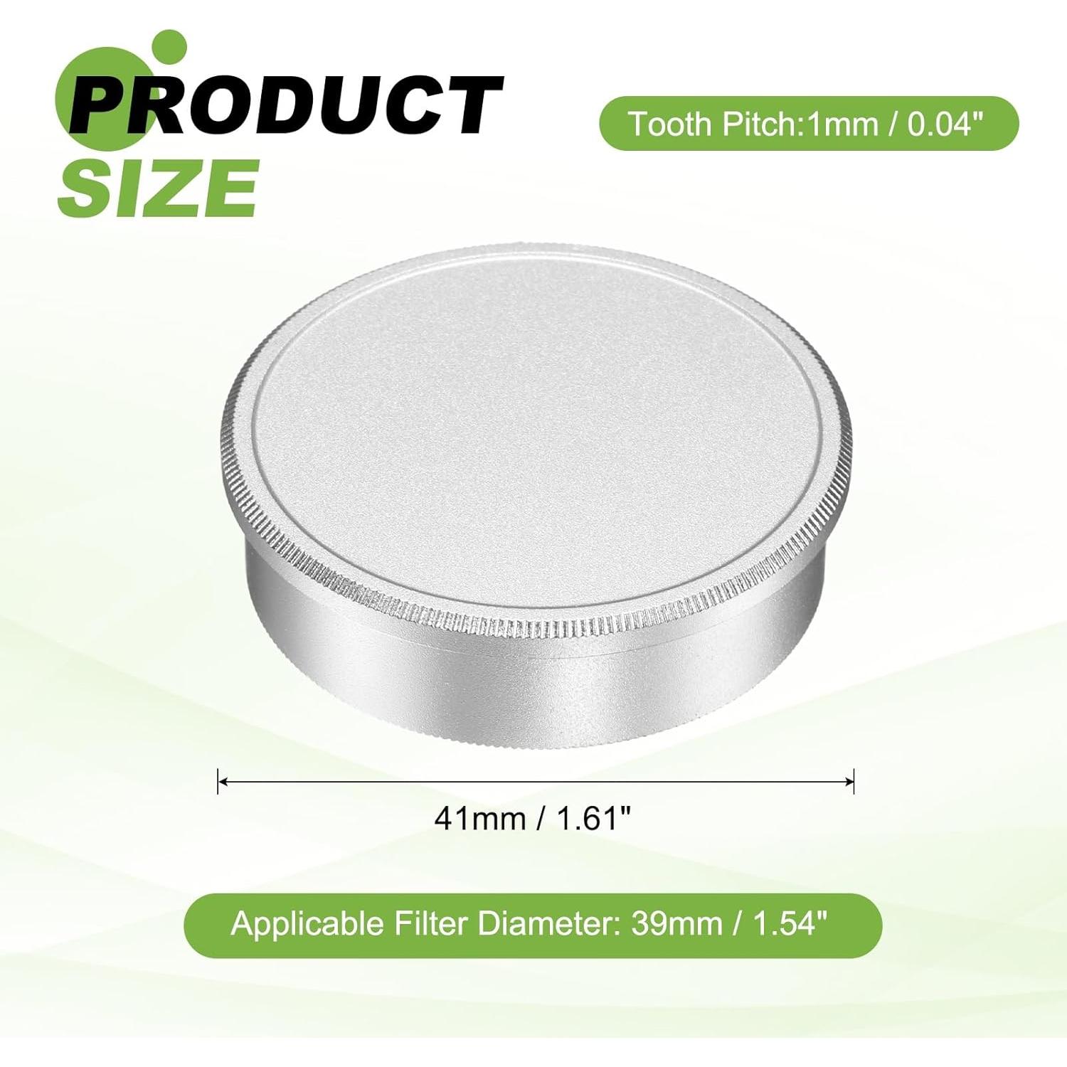 Tapa de lente de metal PATIKIL 39mm x 1mm plata