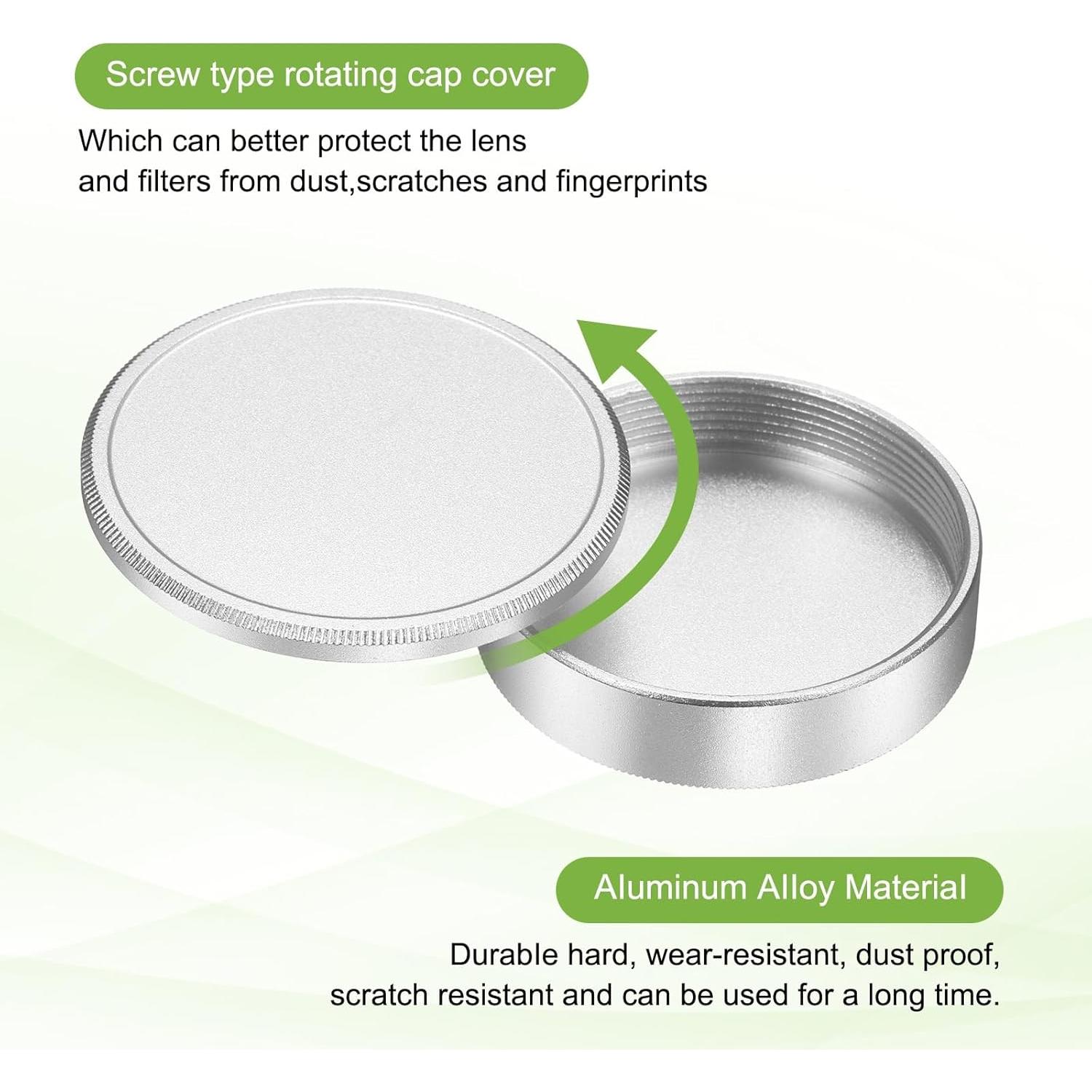 Tapa de lente de metal PATIKIL 39mm x 1mm plata