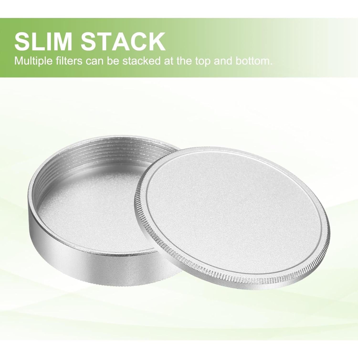 Tapa de lente de metal PATIKIL 39mm x 1mm plata