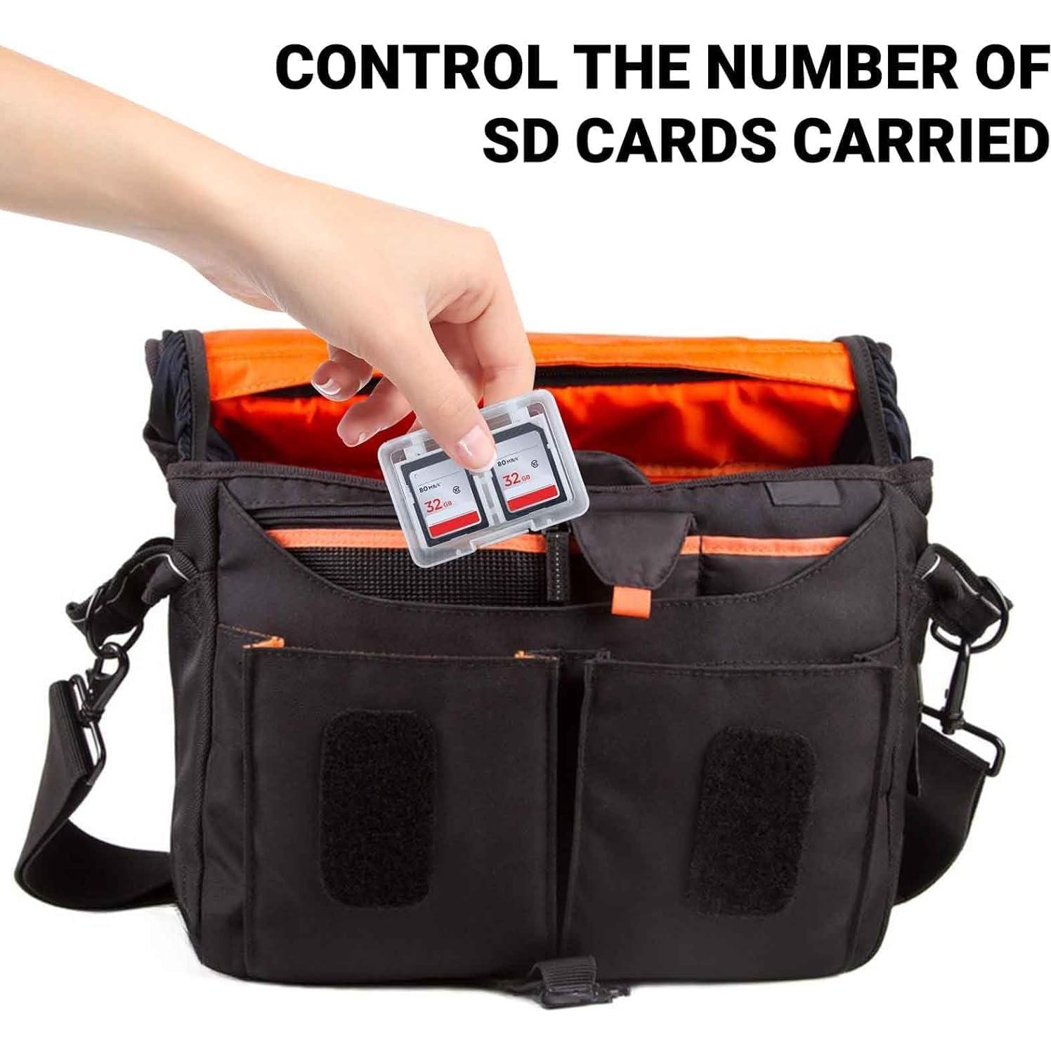 Estuche para 32 Tarjetas SD con 4 Soportes Plásticos - Transparente