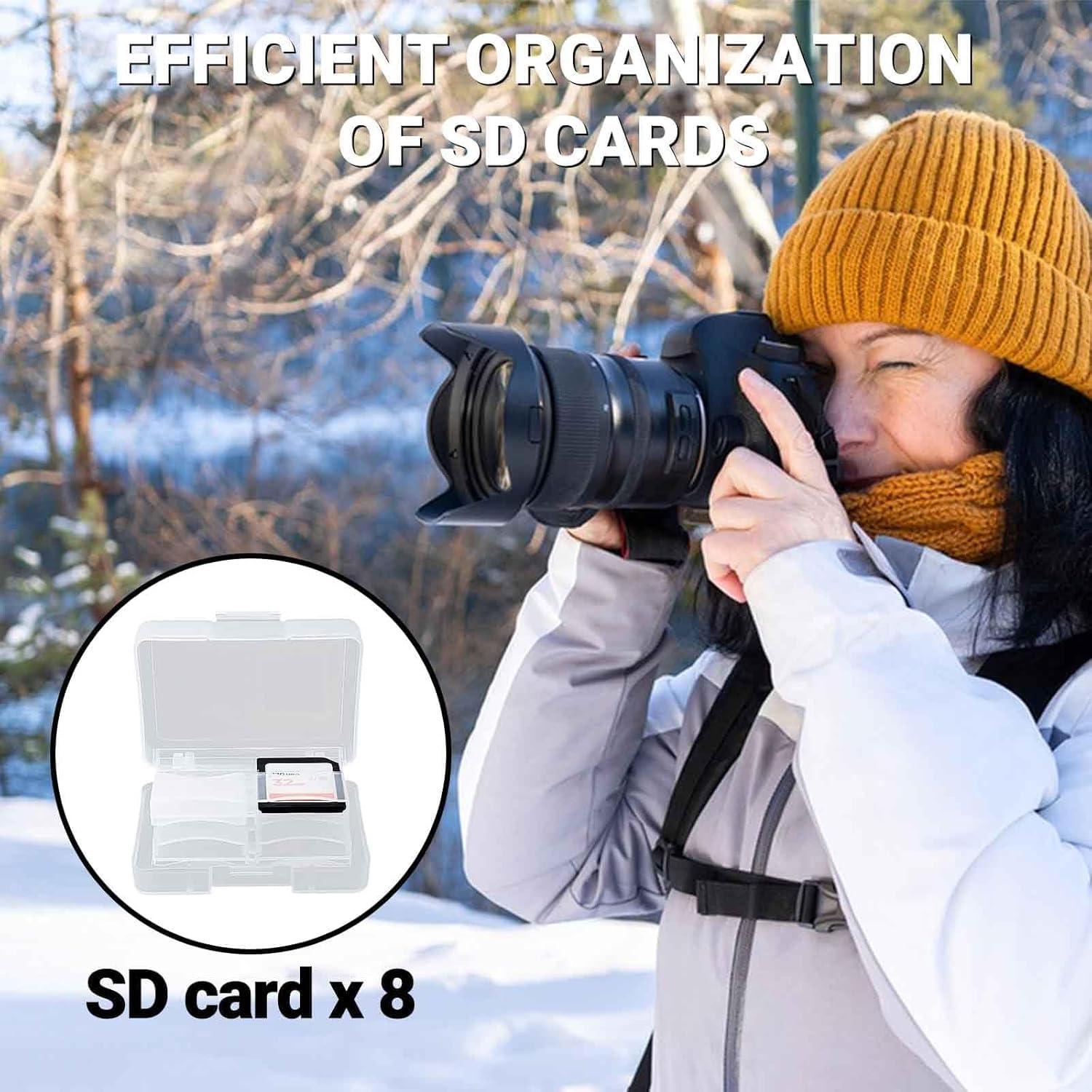 Estuche para 32 Tarjetas SD con 4 Soportes Plásticos - Transparente