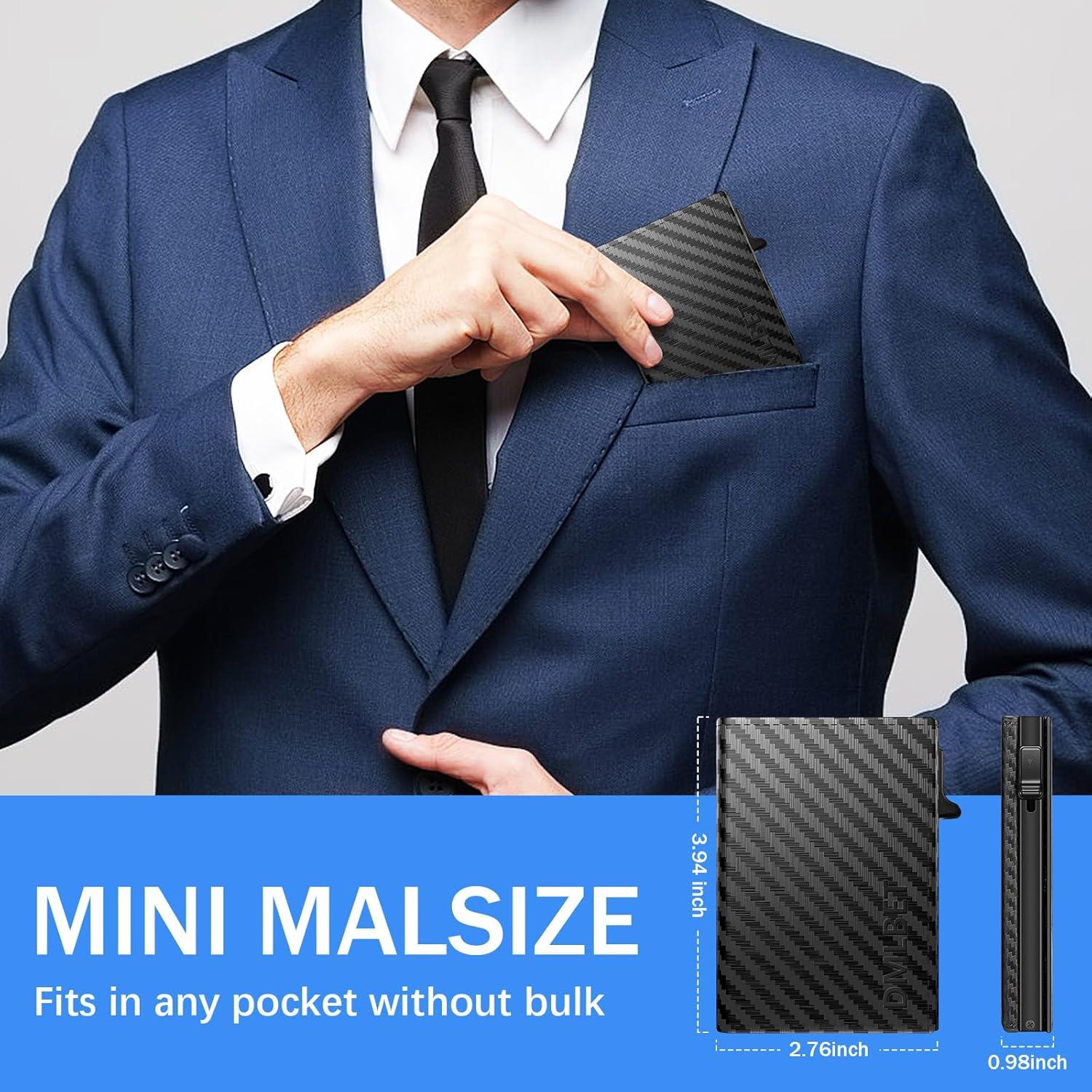 Portatarjetas de Crédito DMLBST con Bloqueo RFID, Aluminio, 12+ Tarjetas