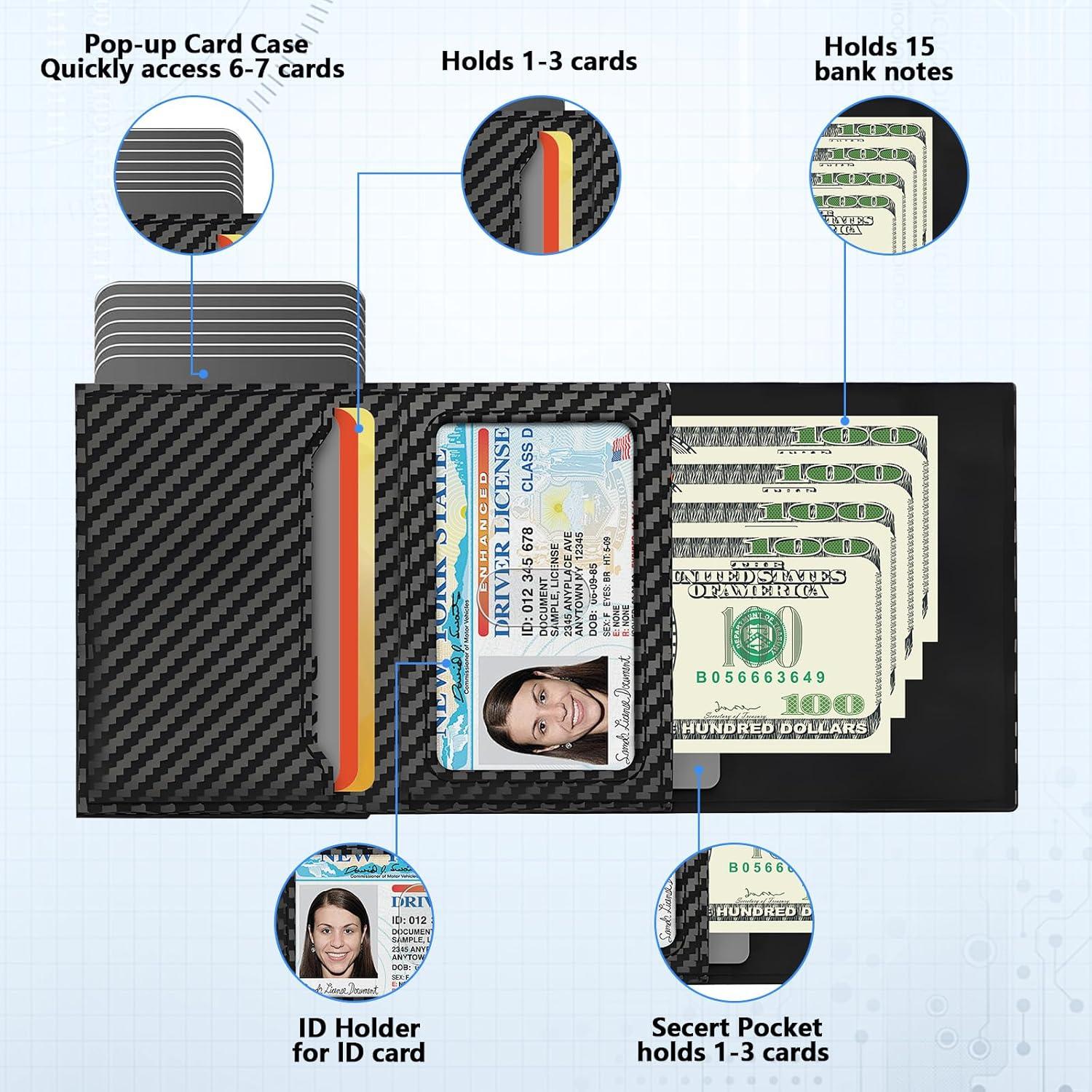 Portatarjetas de Crédito DMLBST con Bloqueo RFID, Aluminio, 12+ Tarjetas