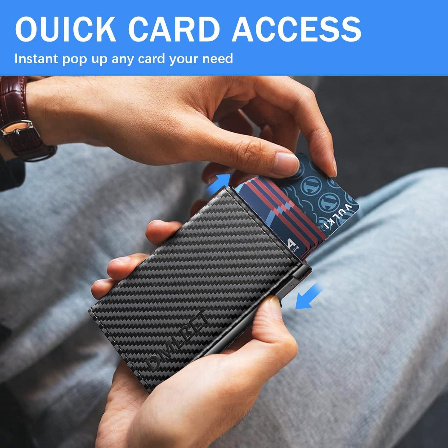 Portatarjetas de Crédito DMLBST con Bloqueo RFID, Aluminio, 12+ Tarjetas