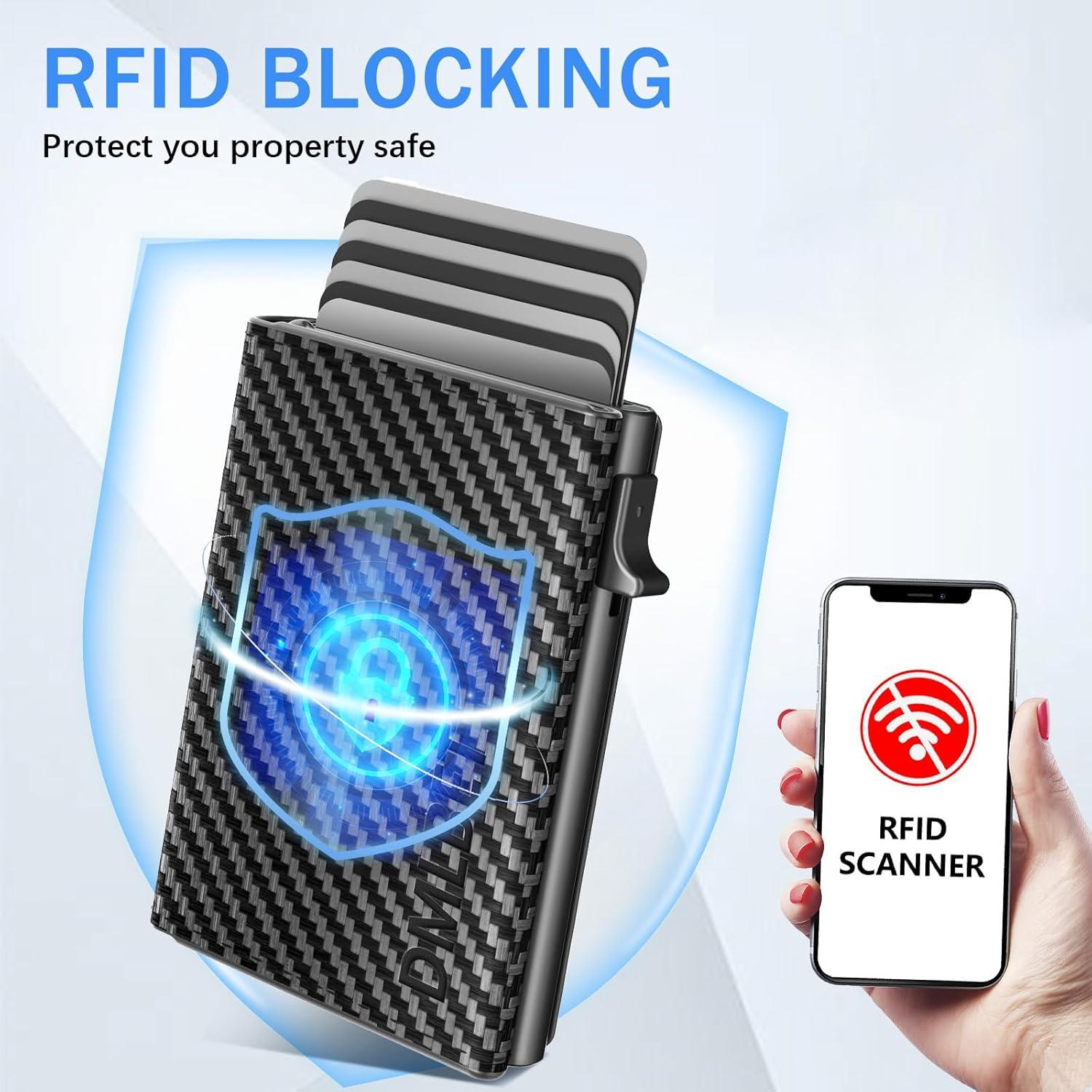 Portatarjetas de Crédito DMLBST con Bloqueo RFID, Aluminio, 12+ Tarjetas