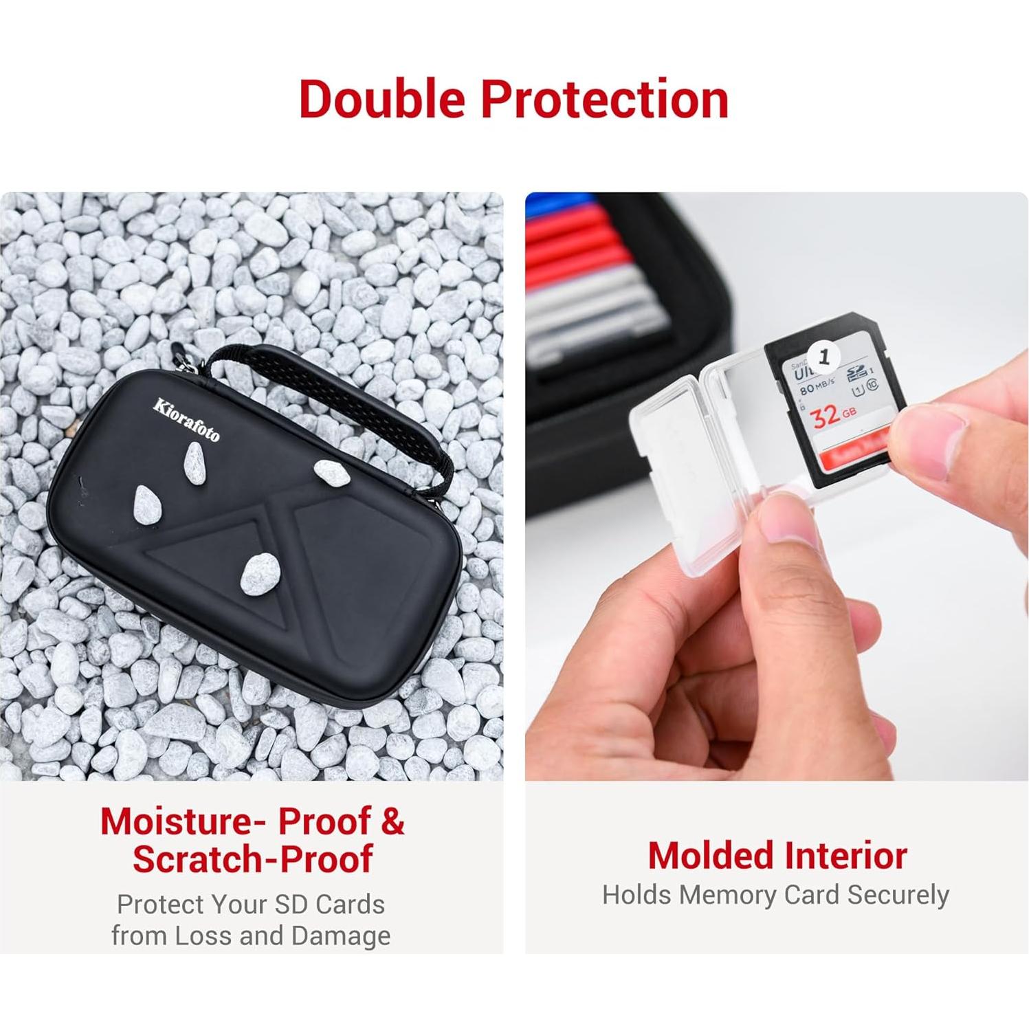 Funda organizadora para 40 tarjetas SD Kiorafoto impermeable