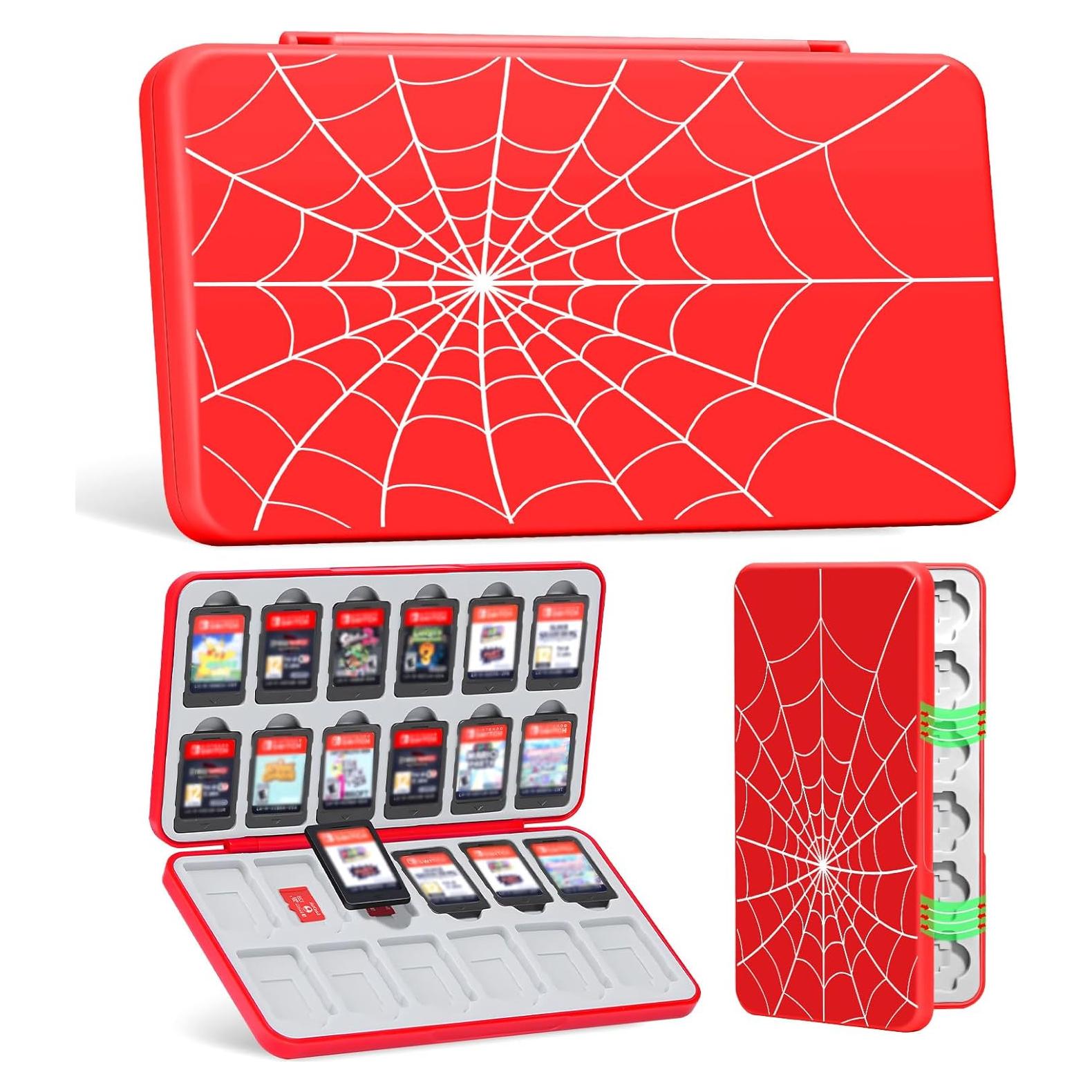 Estuche Portátil JINGDU para 48 Tarjetas Micro SD y NS, Rojo