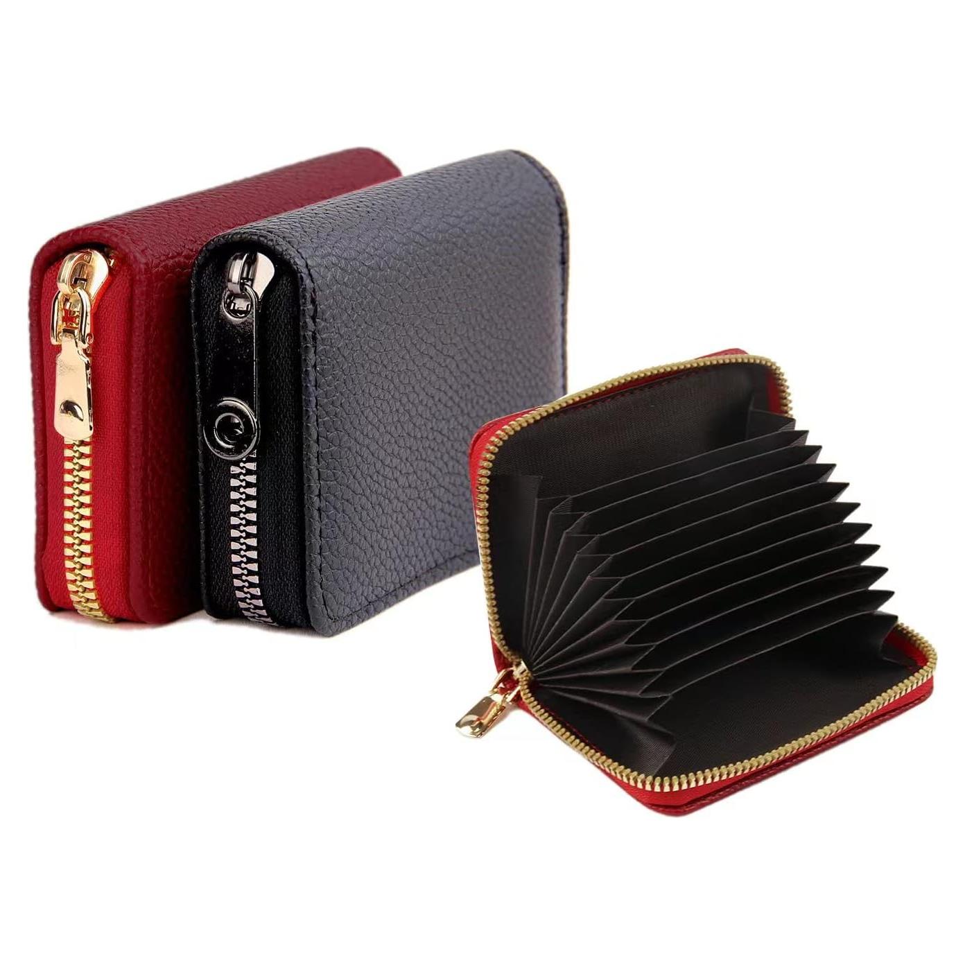 2 Pcs Billetera Titular de Tarjetas PRIVILLA con RFID 11 Ranuras