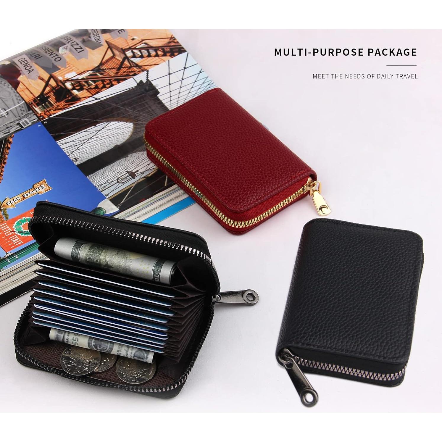 2 Pcs Billetera Titular de Tarjetas PRIVILLA con RFID 11 Ranuras