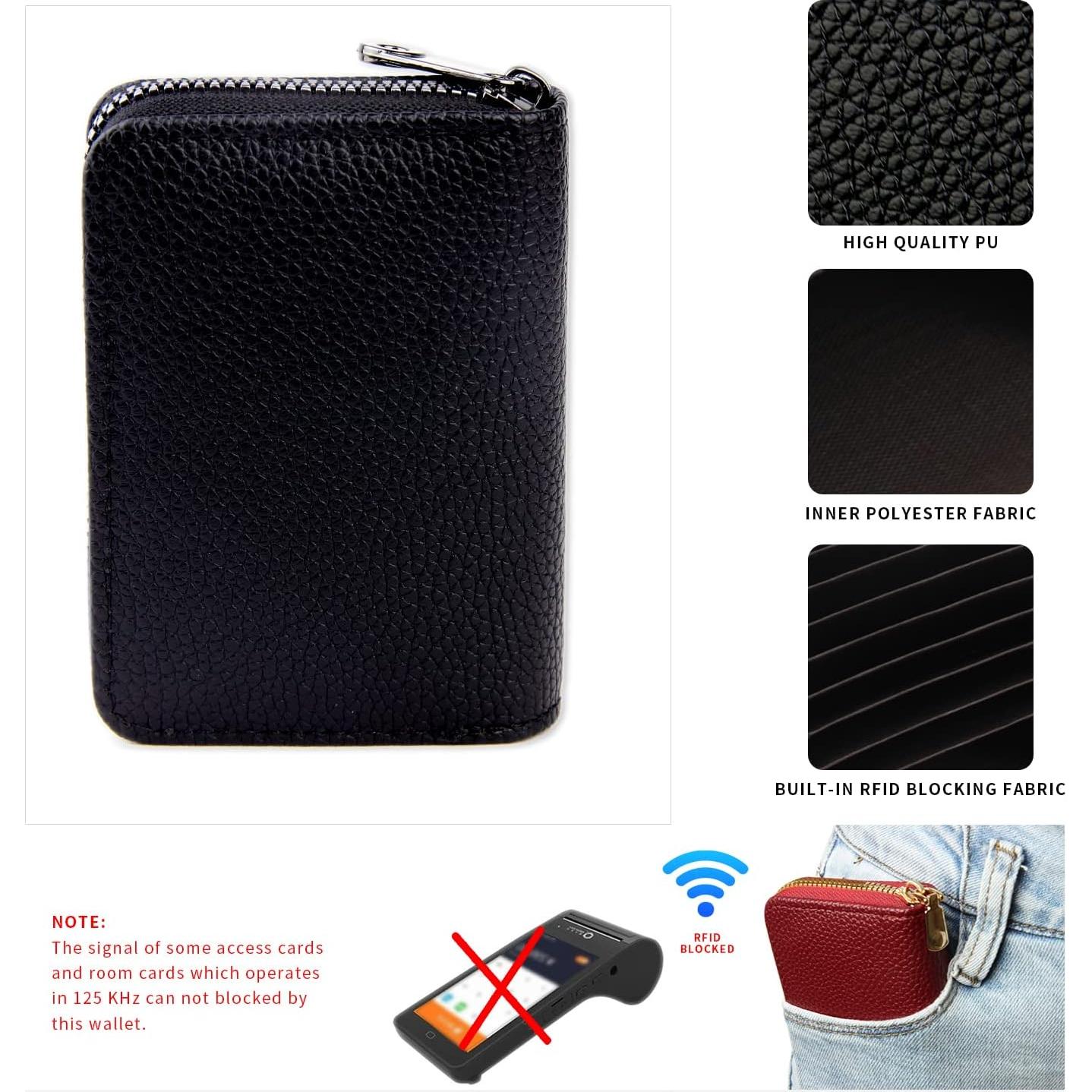 2 Pcs Billetera Titular de Tarjetas PRIVILLA con RFID 11 Ranuras