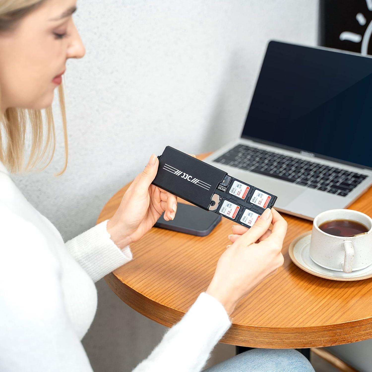 Estuche de Aluminio para 12 Micro SD y 4 SD Jinjiacheng Negro