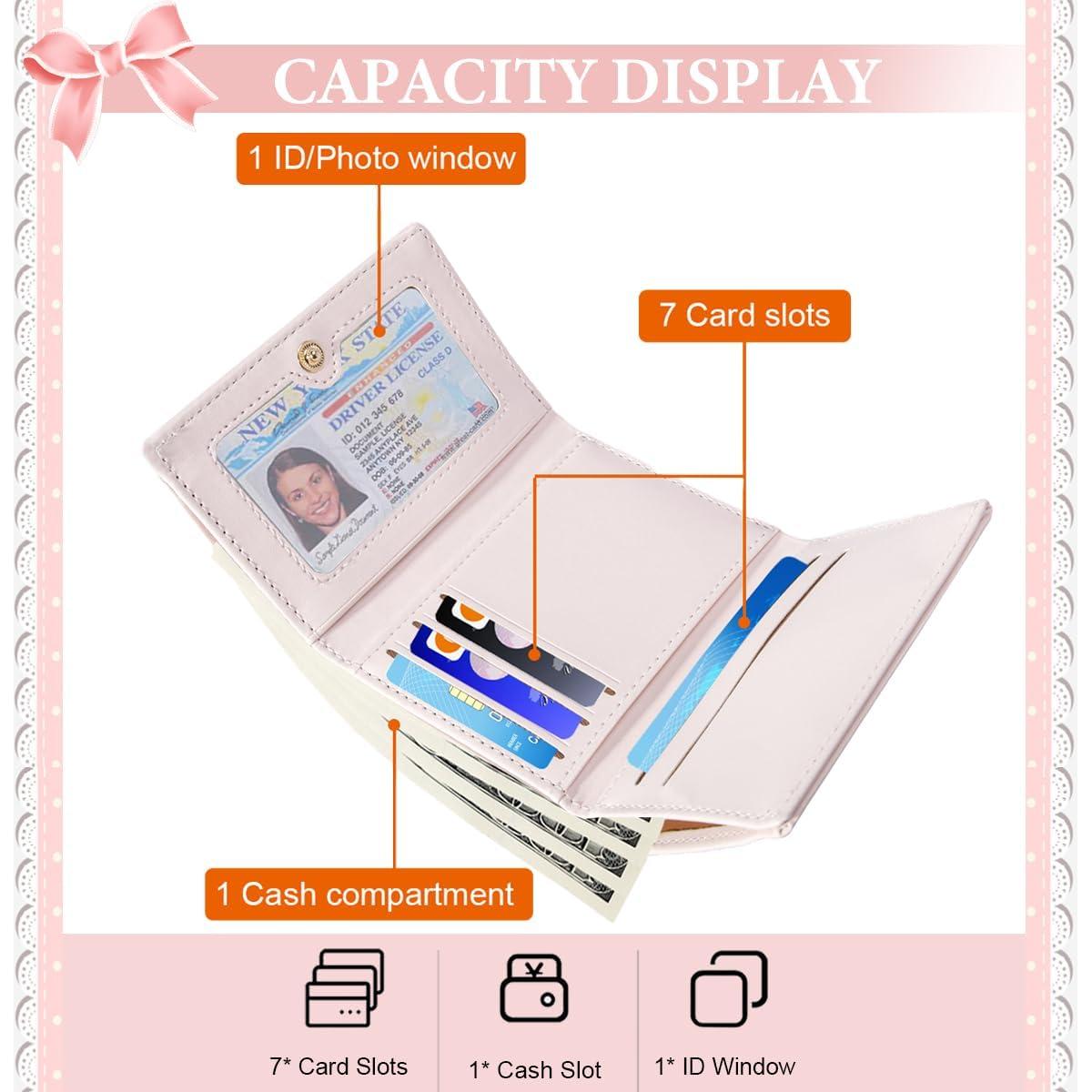 Cartera Pequeña Coqueta Modacarry Rosa con Lazo y 7 Ranuras