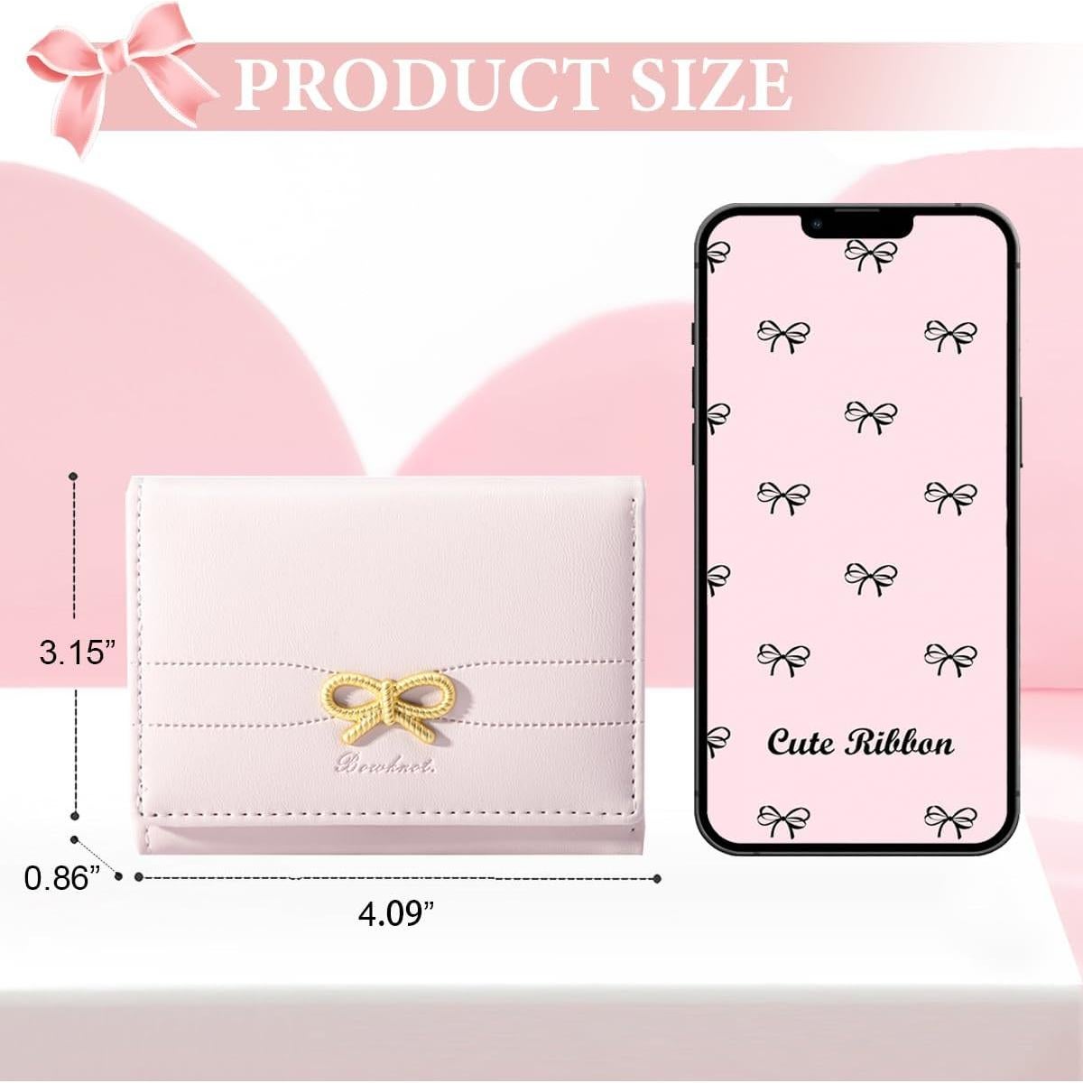 Cartera Pequeña Coqueta Modacarry Rosa con Lazo y 7 Ranuras