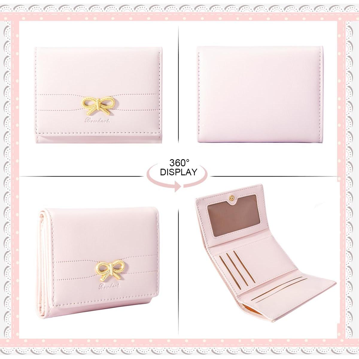 Cartera Pequeña Coqueta Modacarry Rosa con Lazo y 7 Ranuras