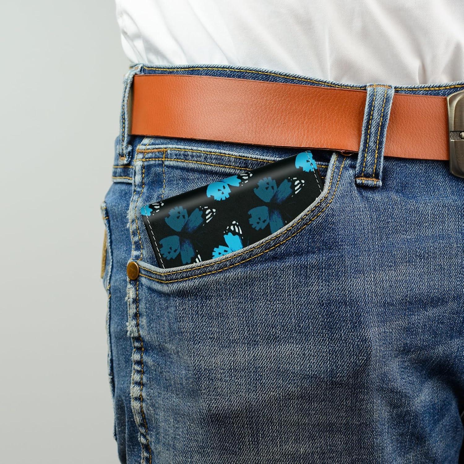 Billetera de Cuero Premium FORYEE Doble Pliegue 13.2x10.2cm