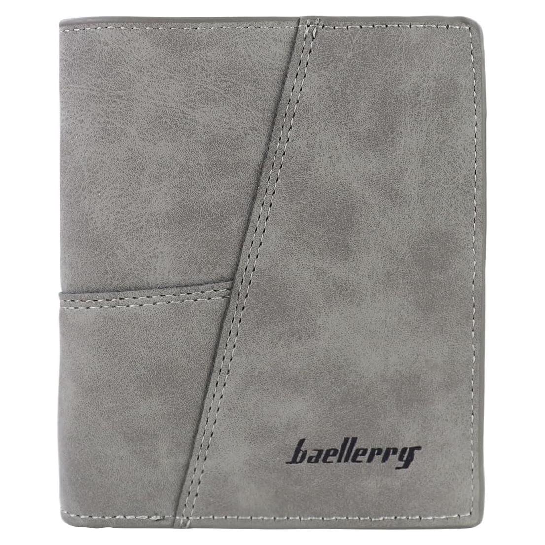 Billetera bifold WishLotus de cuero PU para hombres - Gris