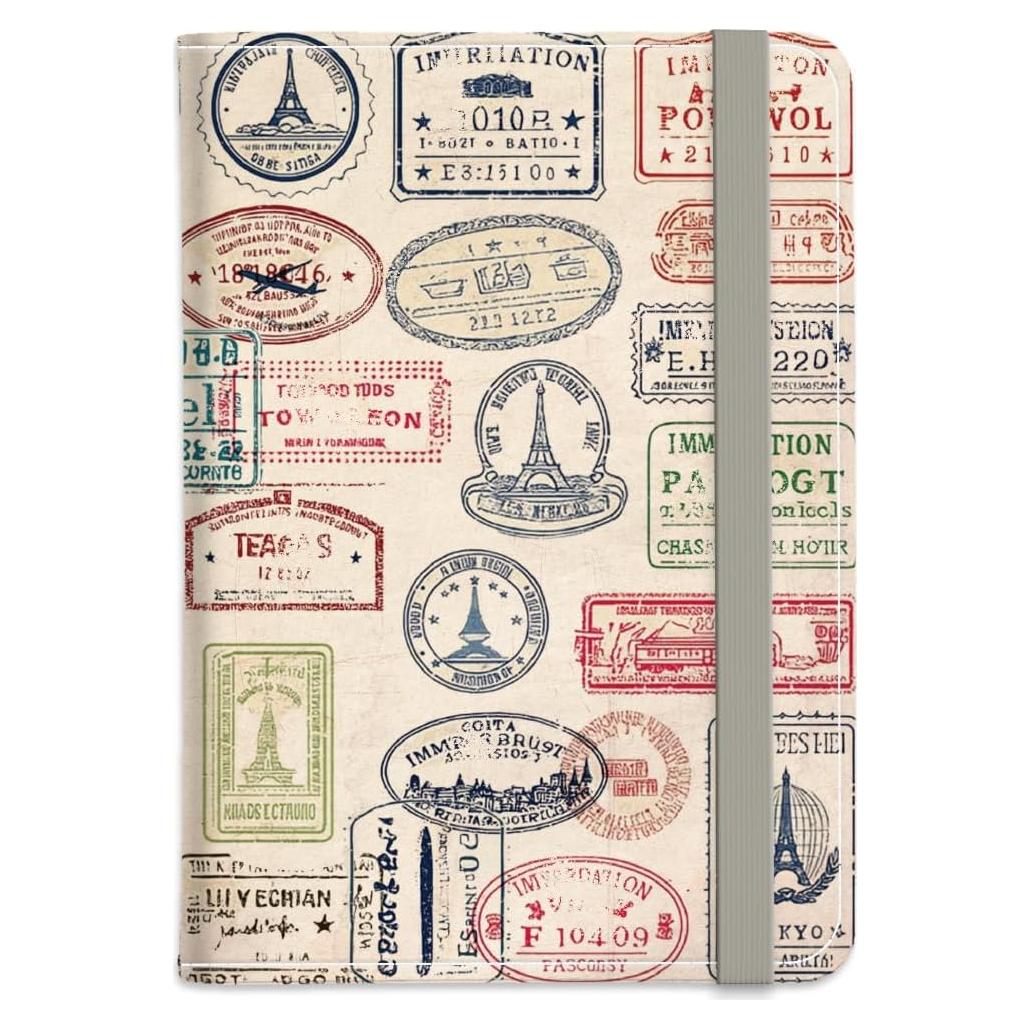 Cubierta de Pasaporte de Cuero PU Sello de Viaje 11x15 cm