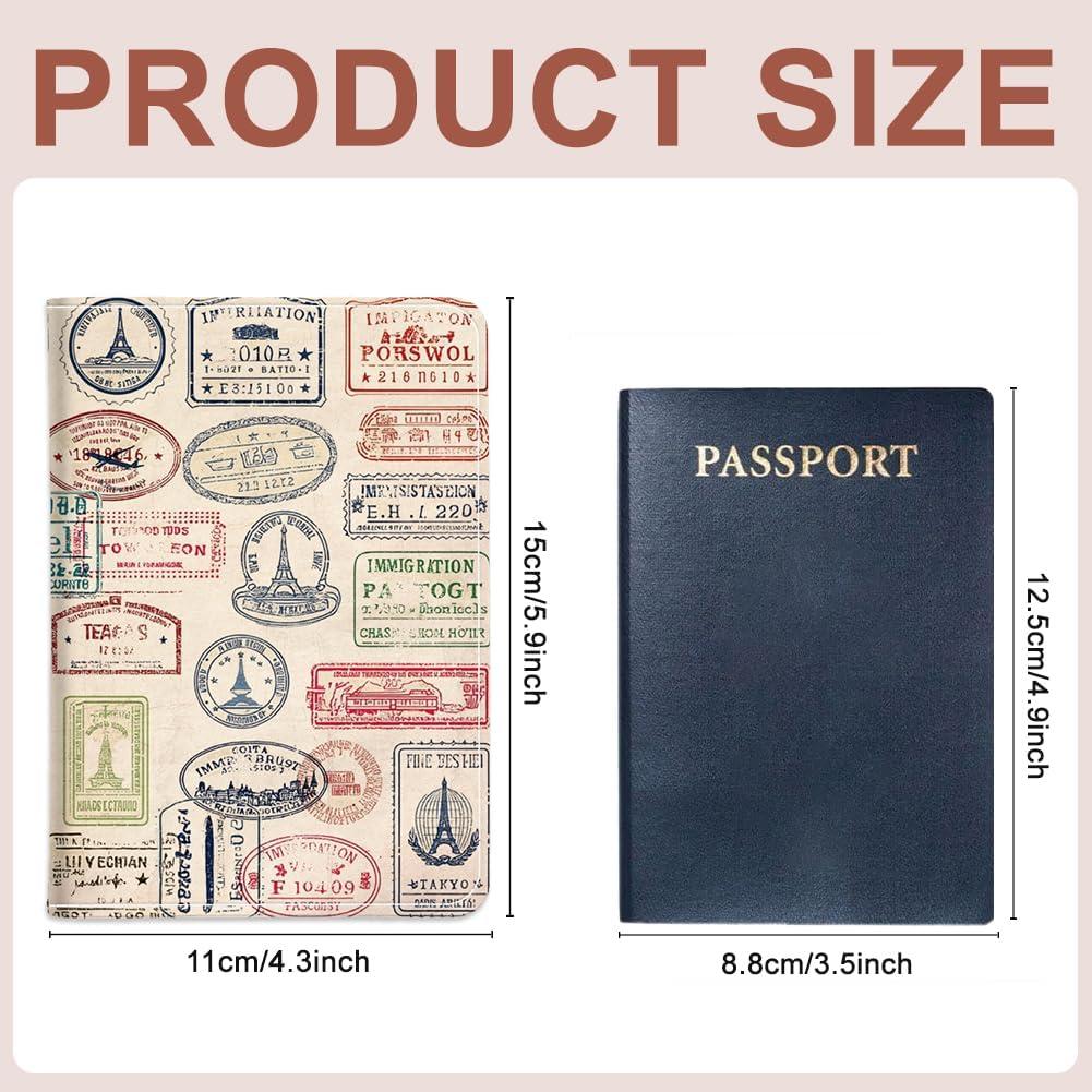 Cubierta de Pasaporte de Cuero PU Sello de Viaje 11x15 cm