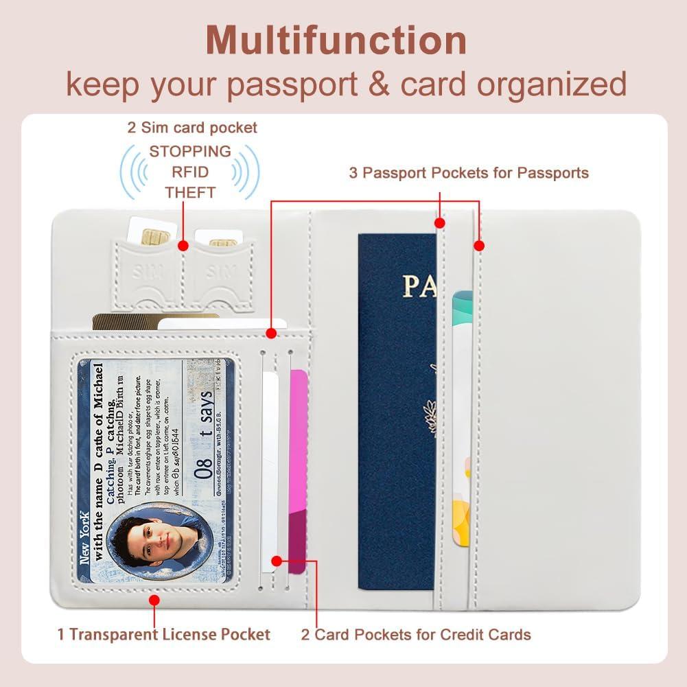 Cubierta de Pasaporte de Cuero PU Sello de Viaje 11x15 cm