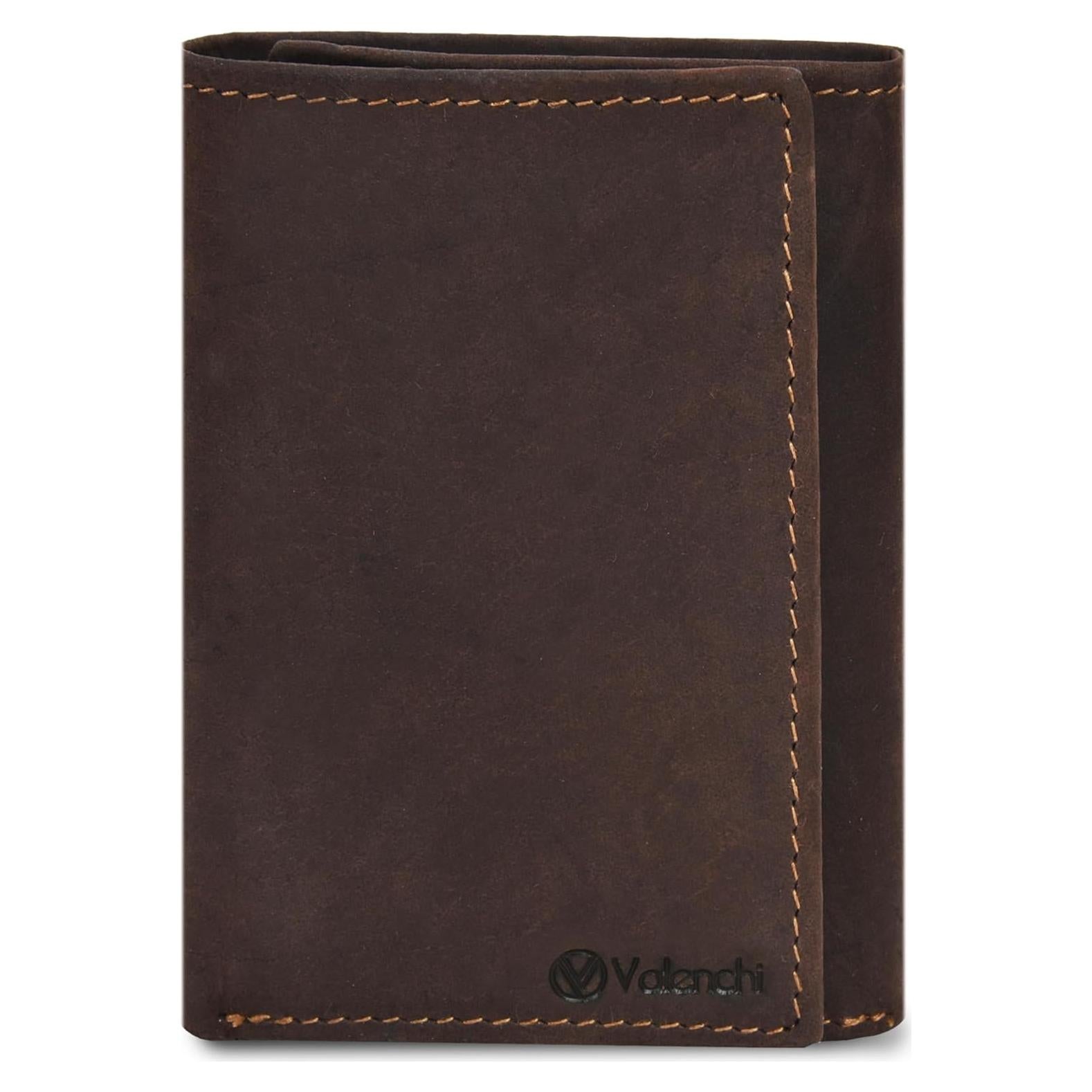 Billetera Trifold de Cuero Real VALENCHI para Hombre - Marrón