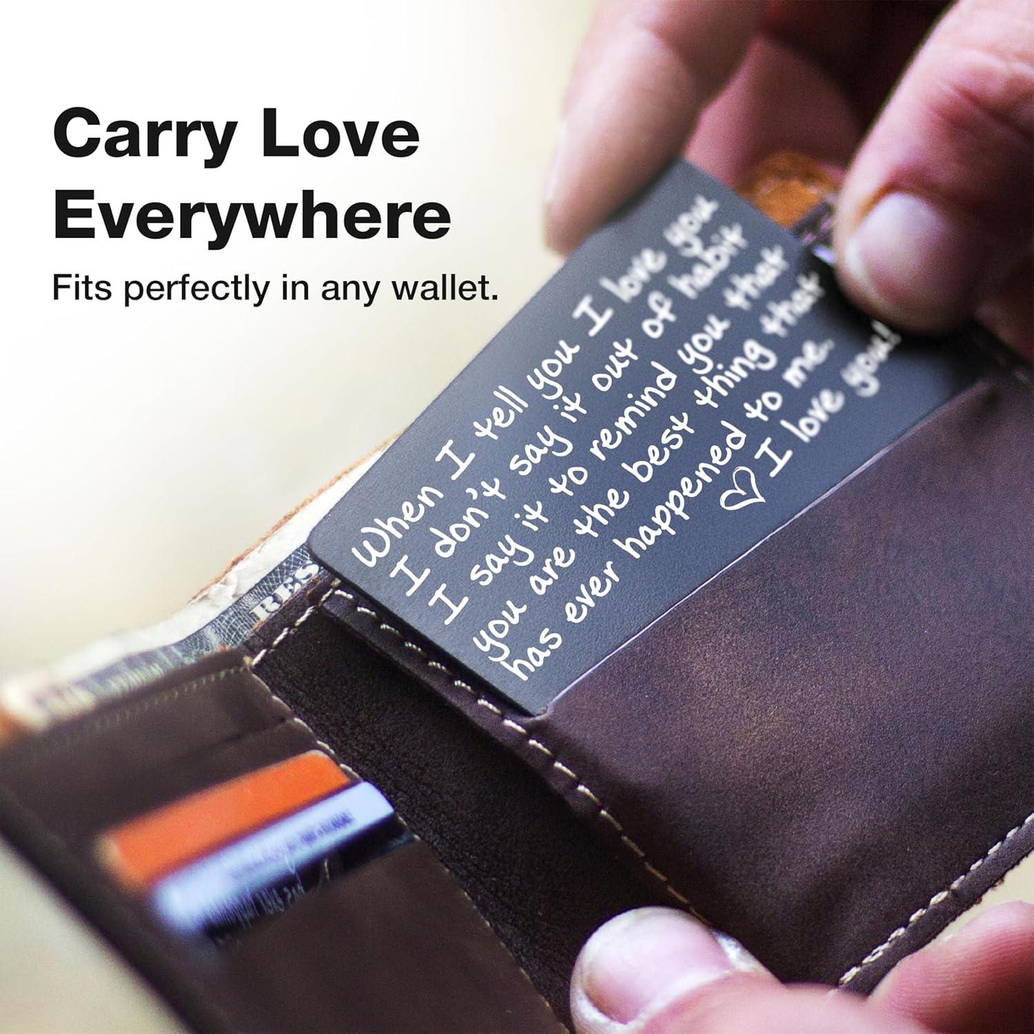 Tarjeta Te Amo de Cartera - Regalo Duradero para Él o Ella