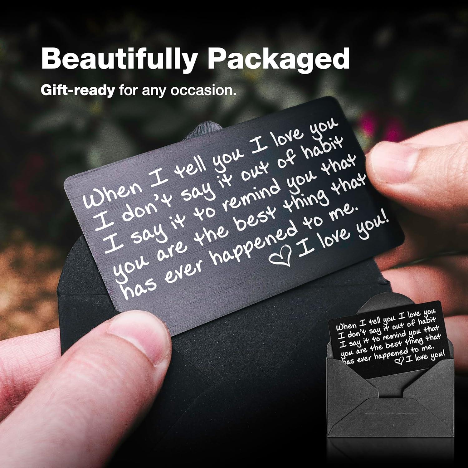 Tarjeta Te Amo de Cartera - Regalo Duradero para Él o Ella