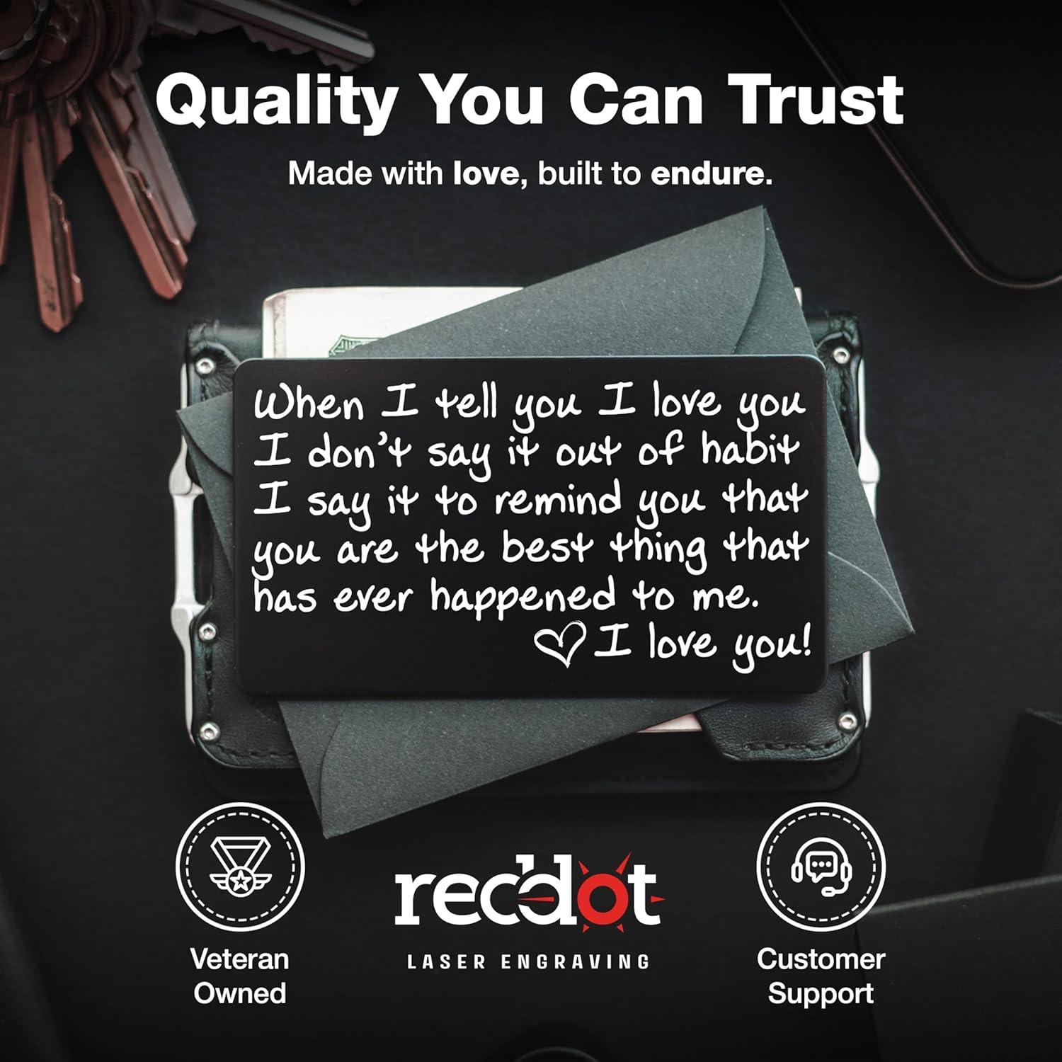 Tarjeta Te Amo de Cartera - Regalo Duradero para Él o Ella