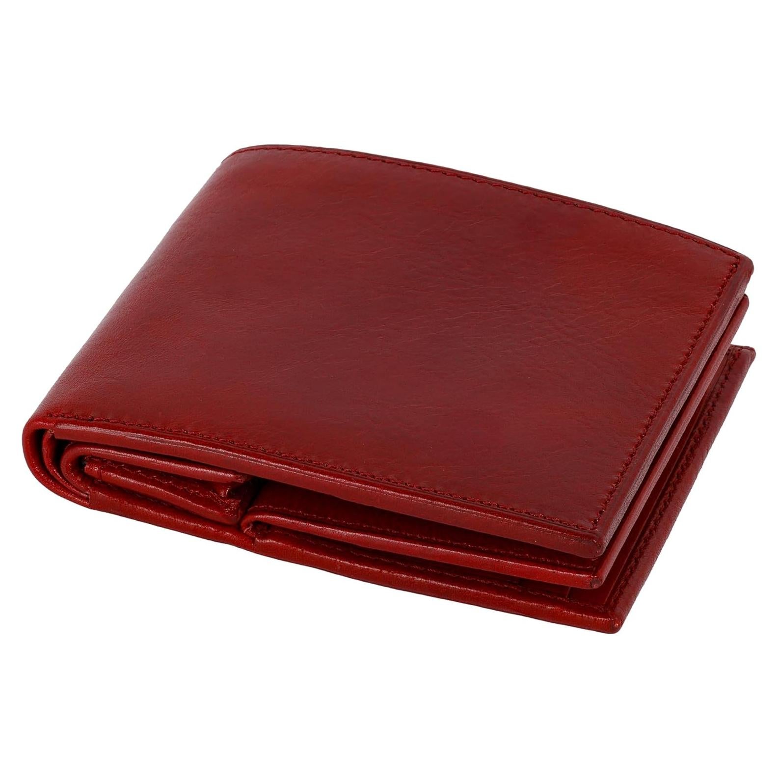 Billetera de Cuero Time Resistance para Hombres - Bifold Rojo