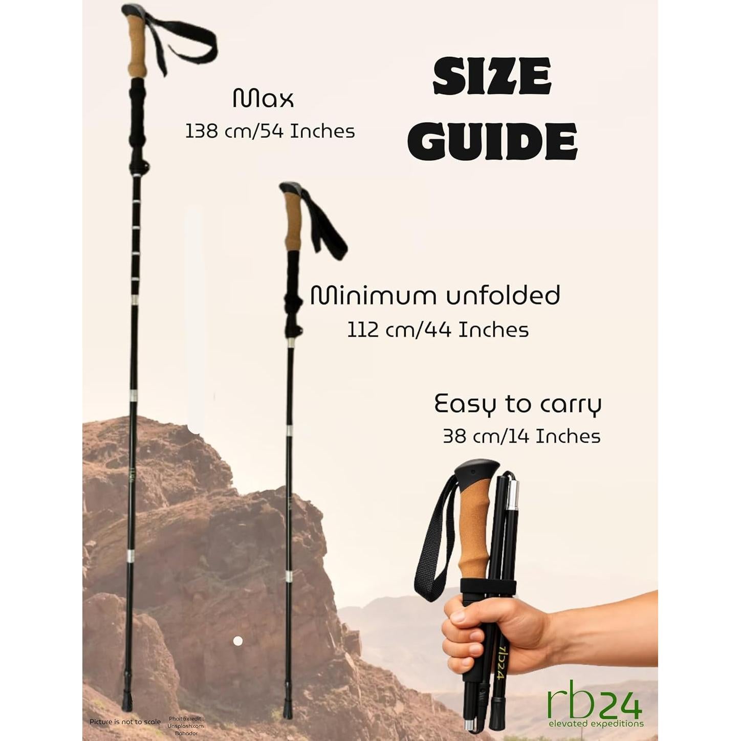 Bastones de Trekking RB24 de Aluminio 7075 Ajustables 2 Unidades