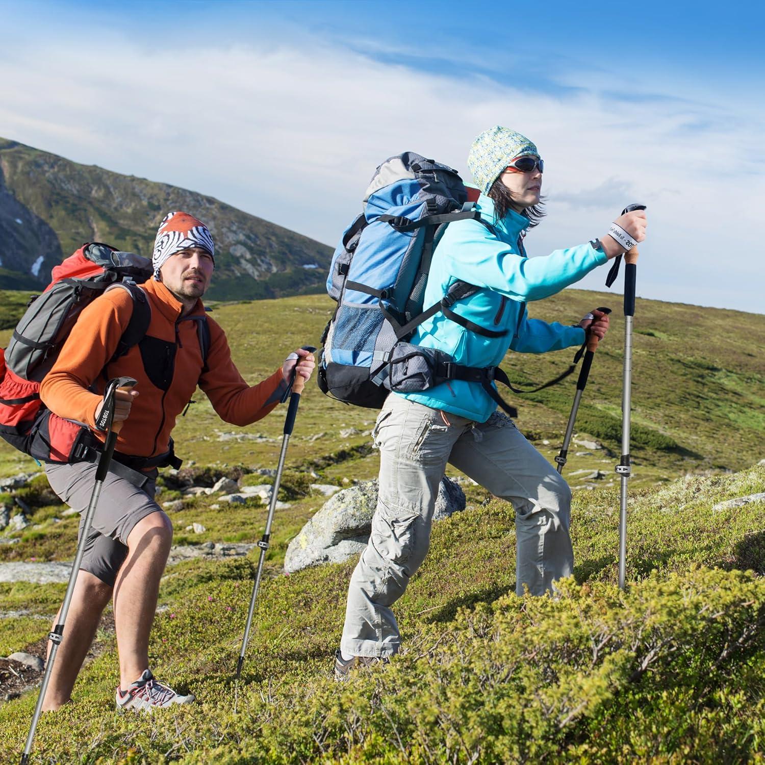 Bastones de Senderismo TOBTOS Telescópicos 2 Pack Aluminio 7075