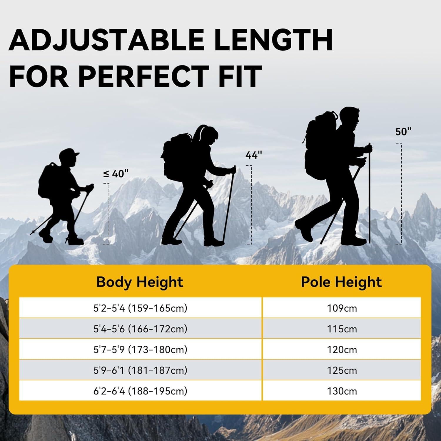 Bastones de Senderismo TOBTOS Telescópicos 2 Pack Aluminio 7075