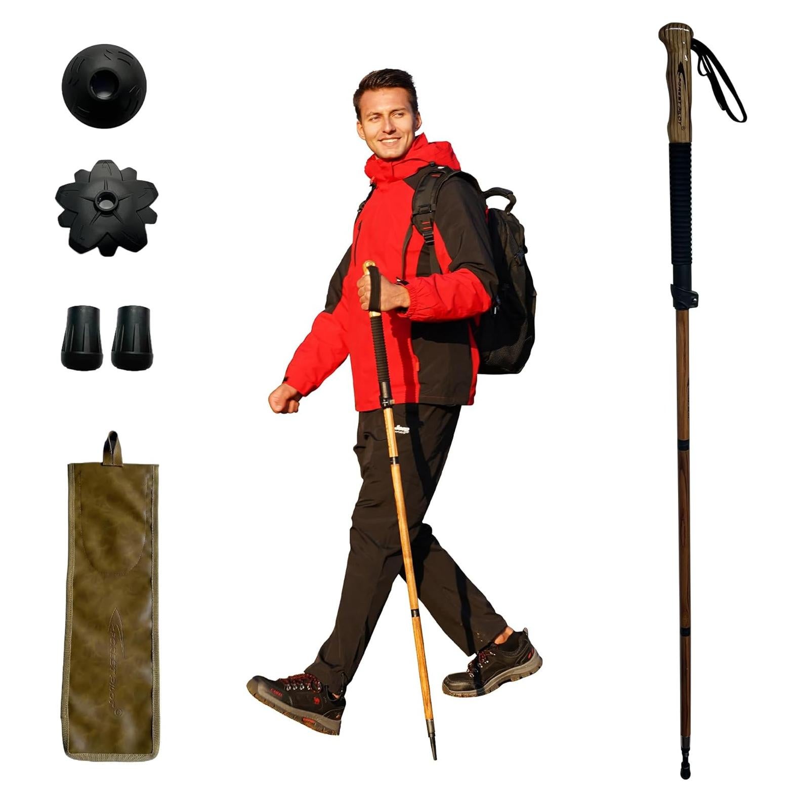 Bastón de Senderismo FOREST PILOT Madera Sassafras Ajustable 139cm