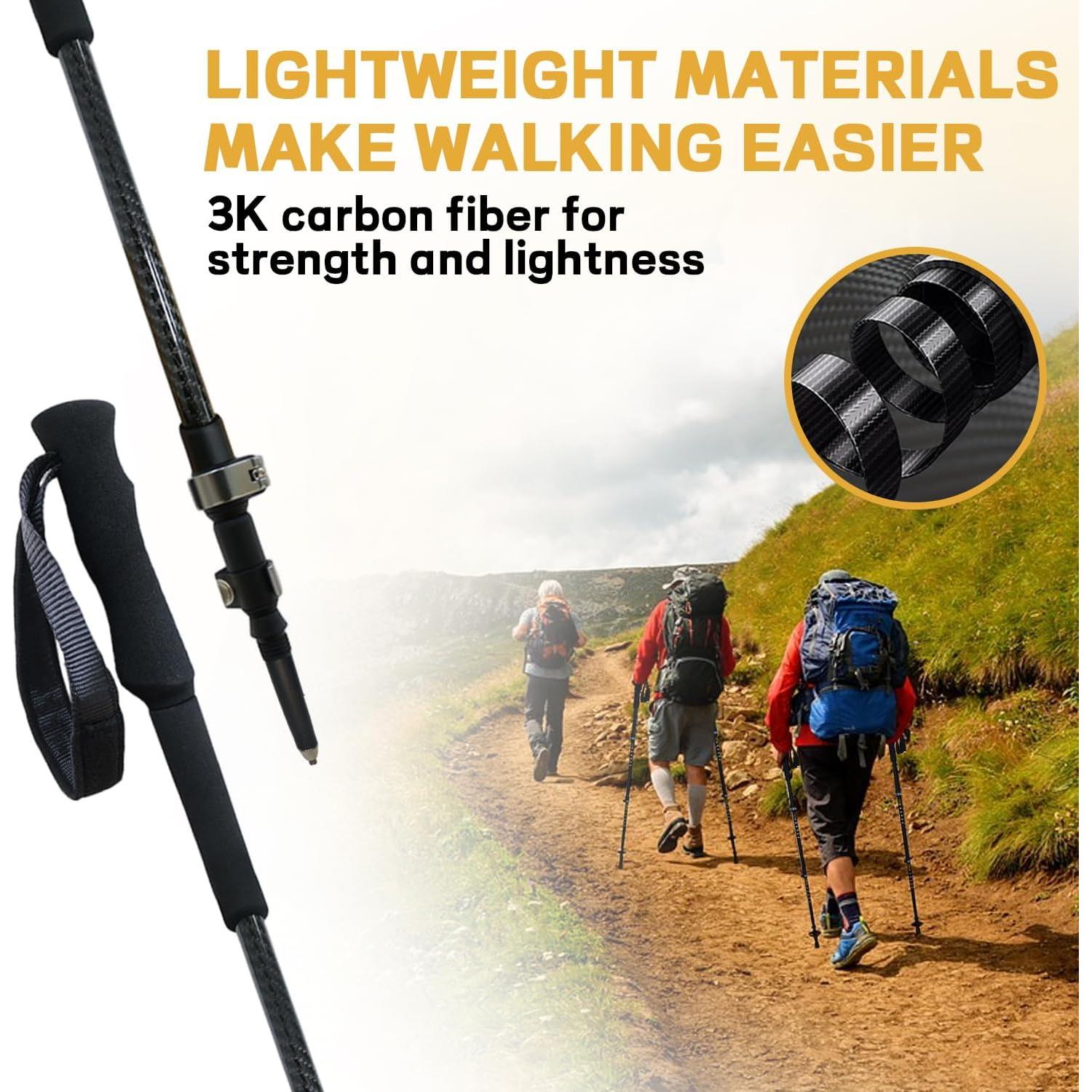 Bastones de Senderismo NexusOutdoor TP01CF - Fibra de Carbono 2 Pack