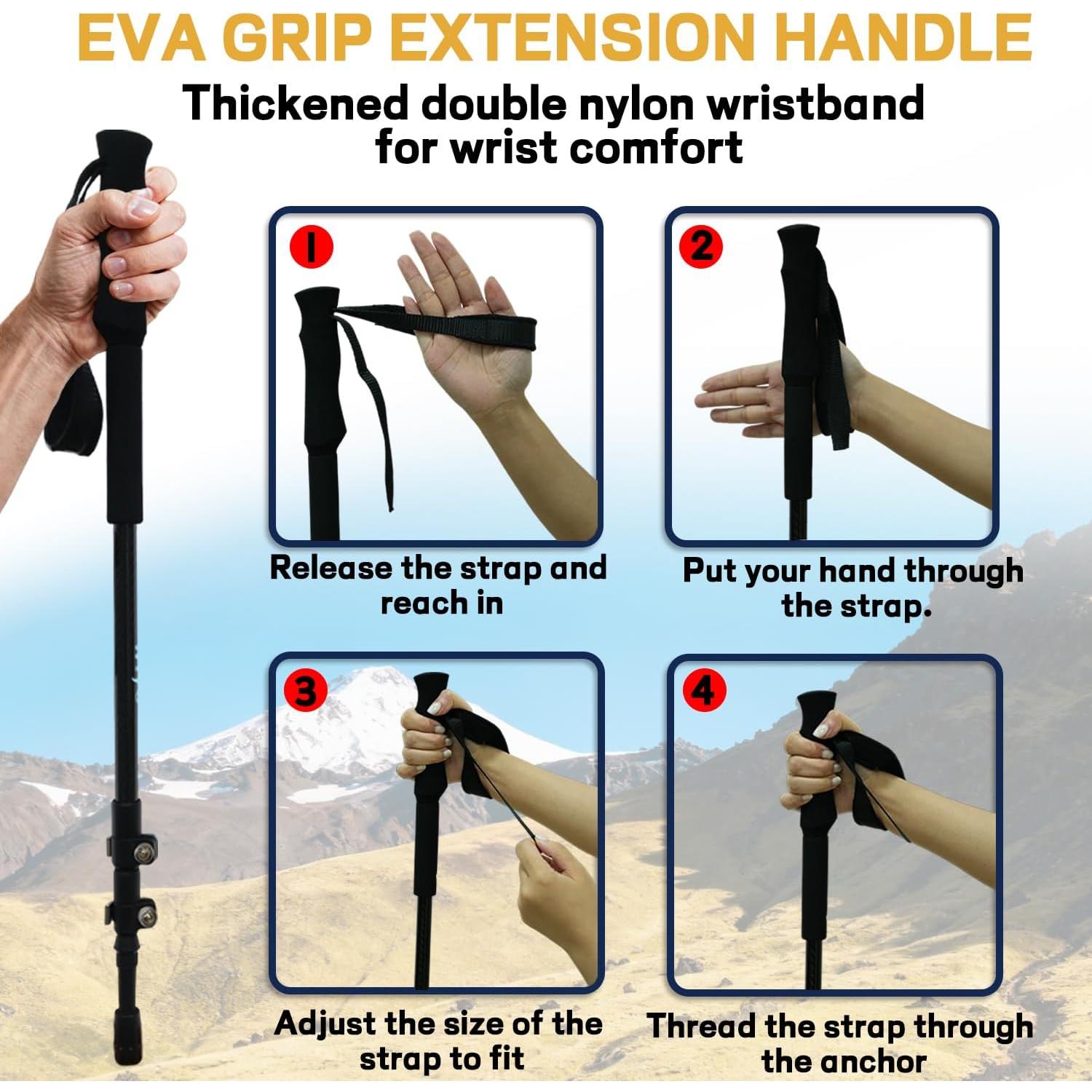 Bastones de Senderismo NexusOutdoor TP01CF - Fibra de Carbono 2 Pack