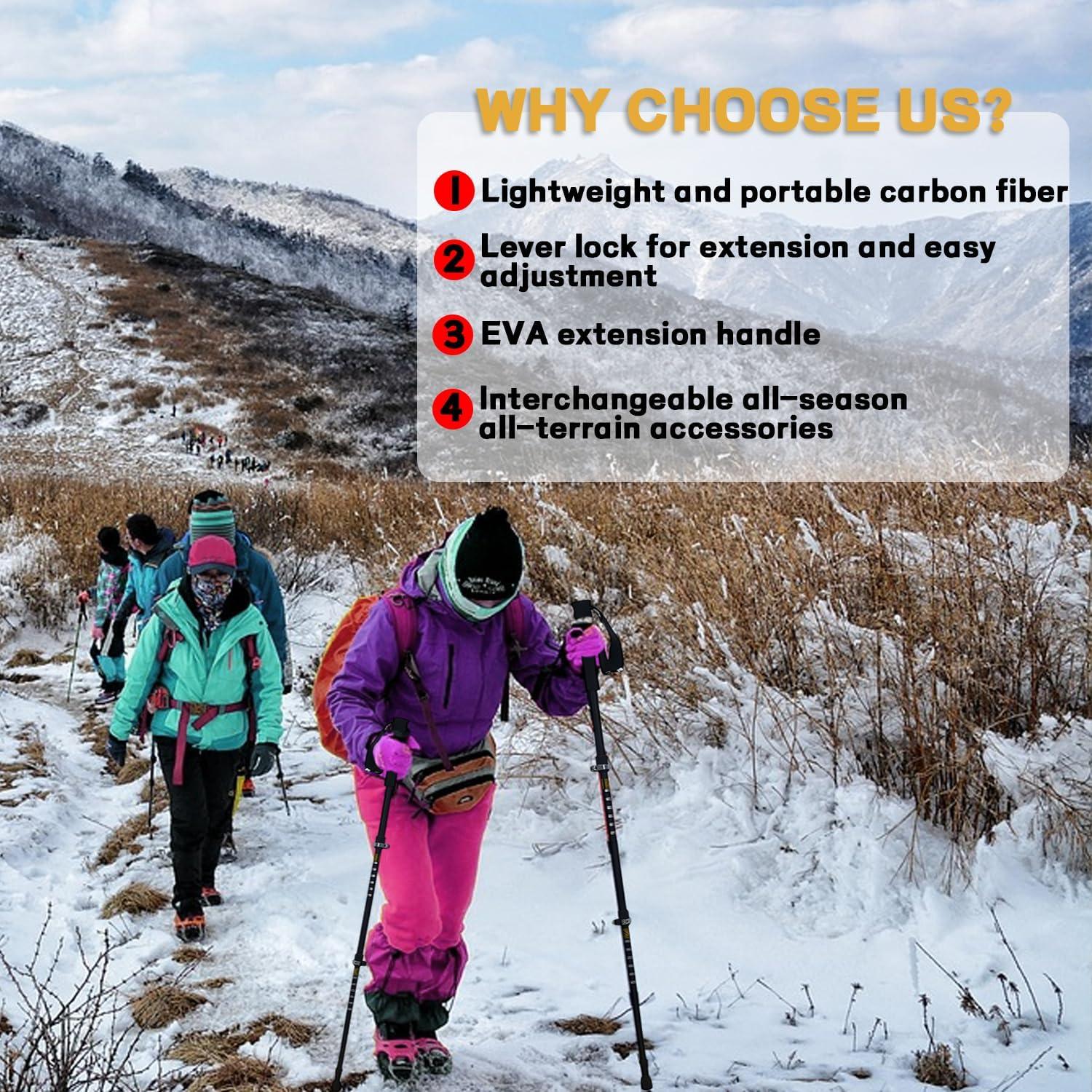 Bastones de Senderismo NexusOutdoor TP01CF - Fibra de Carbono 2 Pack