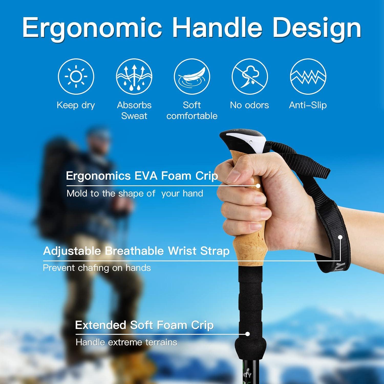 Bastones de Senderismo Plegables Night Cat - Aluminio 7075