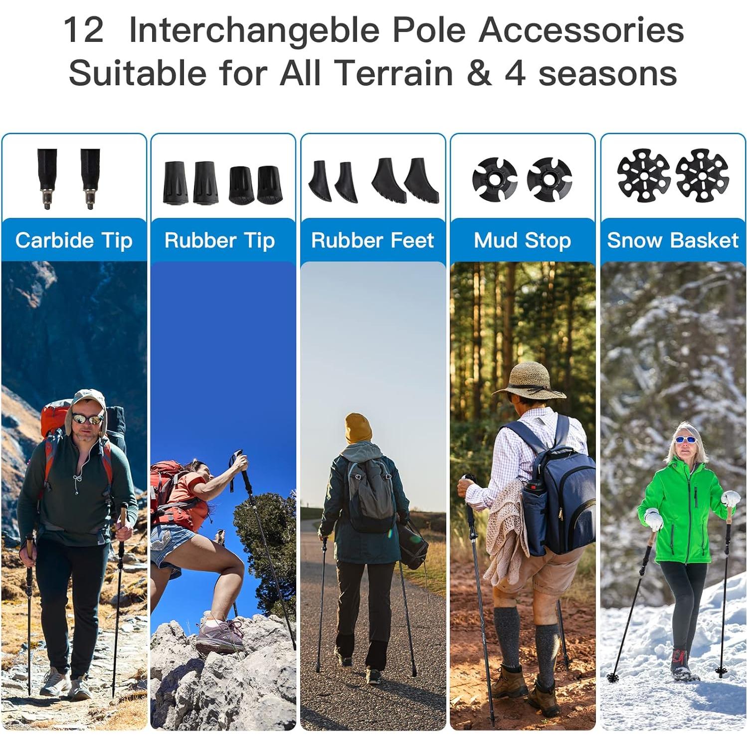 Bastones de Senderismo Plegables Night Cat - Aluminio 7075